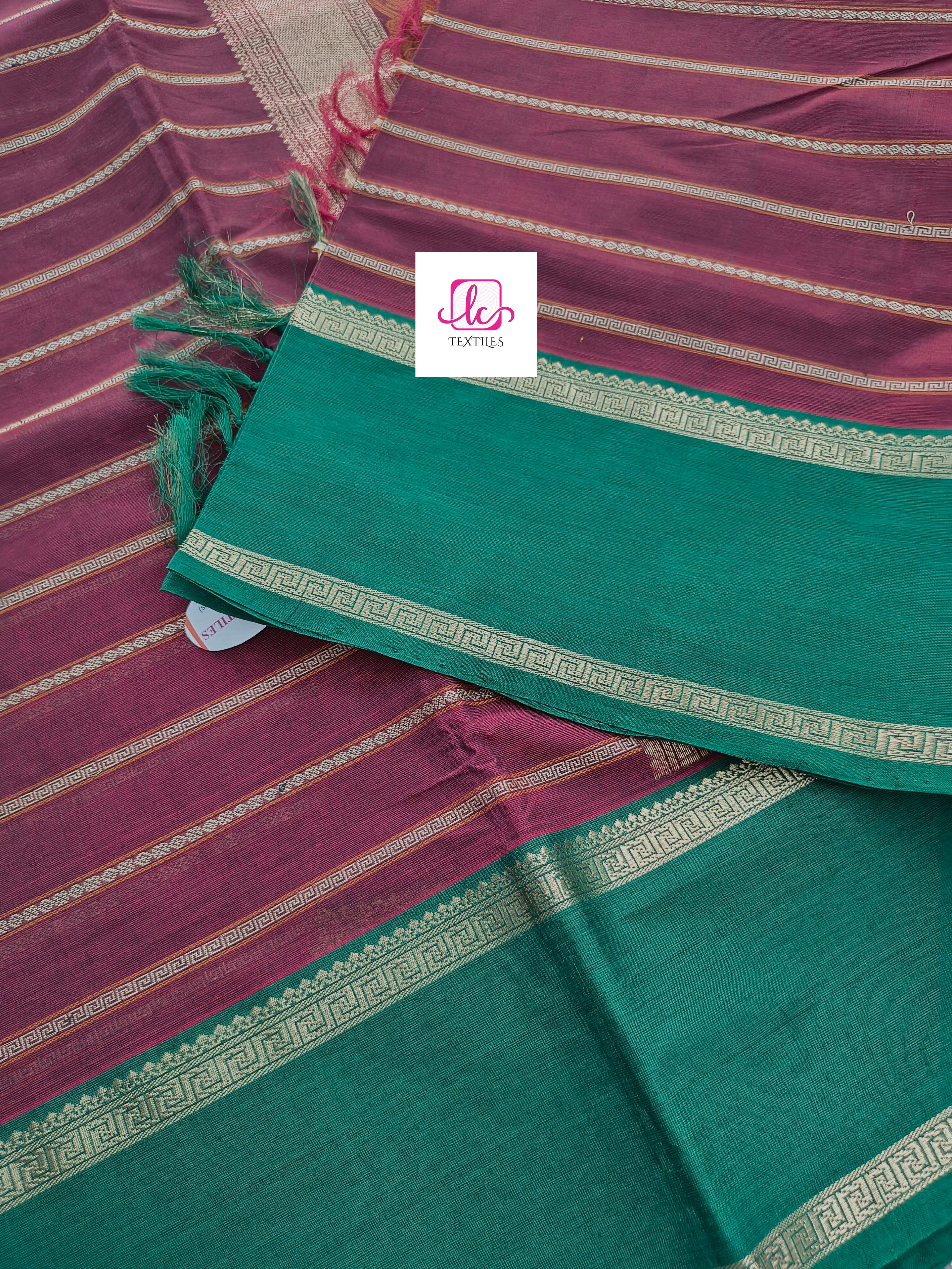 Heritage Handwoven cotton -Veldhari-Dark Maroon -26