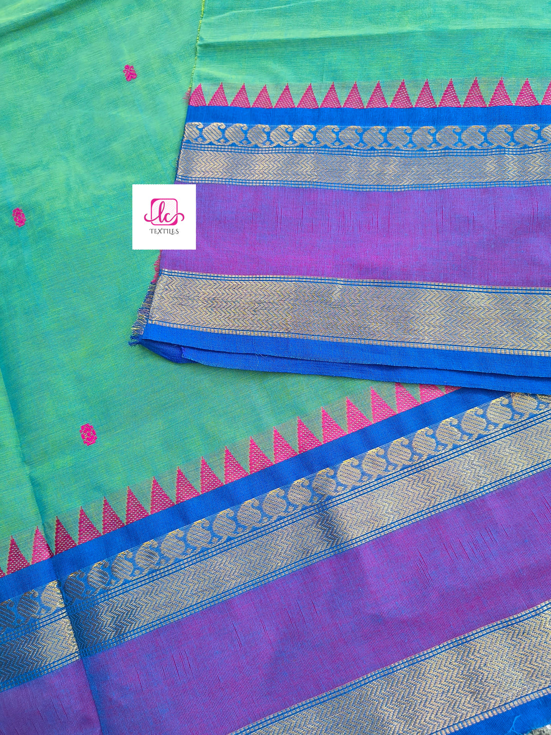 Kanchi Cotton - Festival Fusion - Yellow mixed blue dual tone- KCFB174