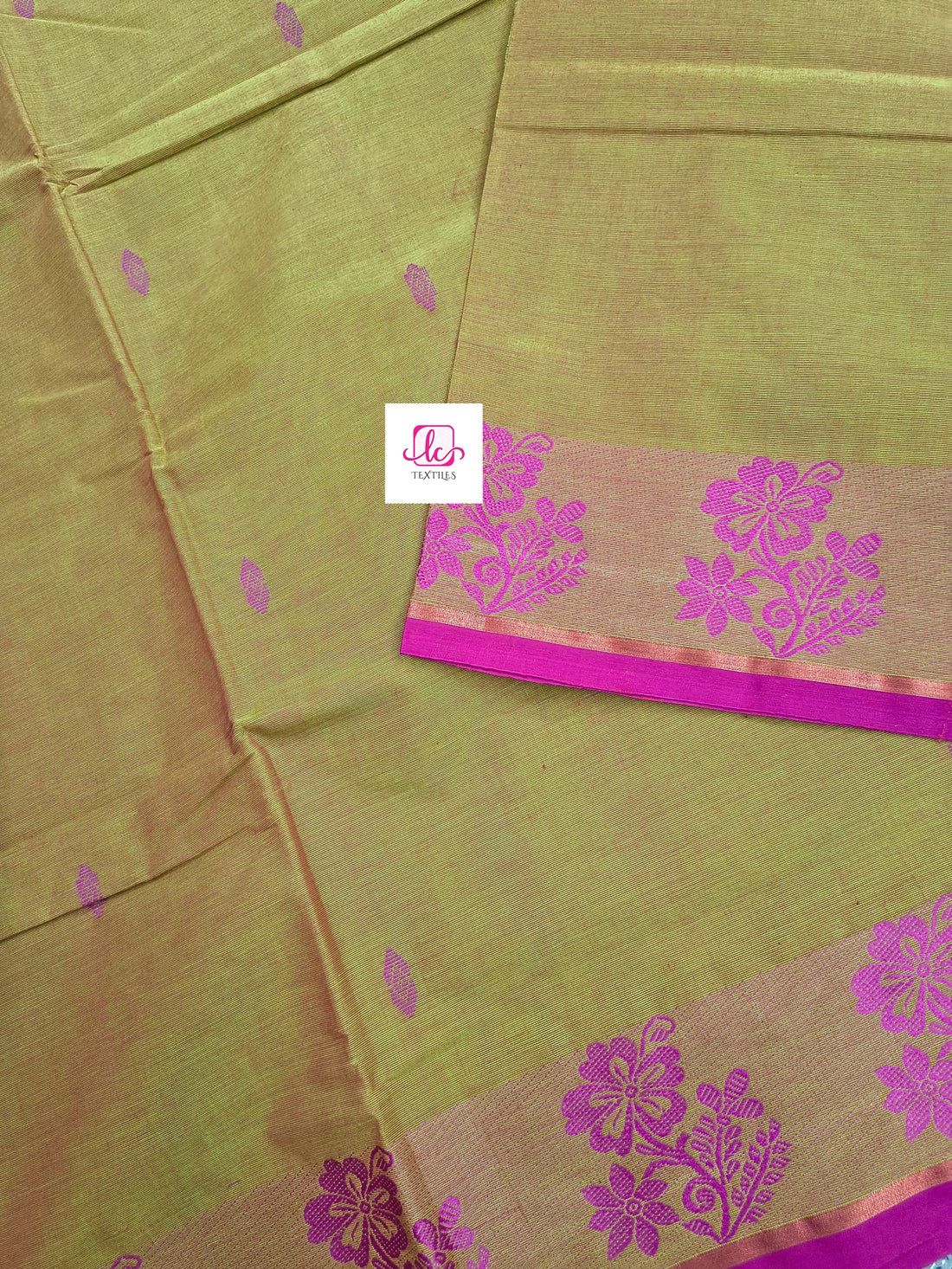 Chettinad Cotton - Office Wear -Neon green mixed pink dual tone- CCOW56