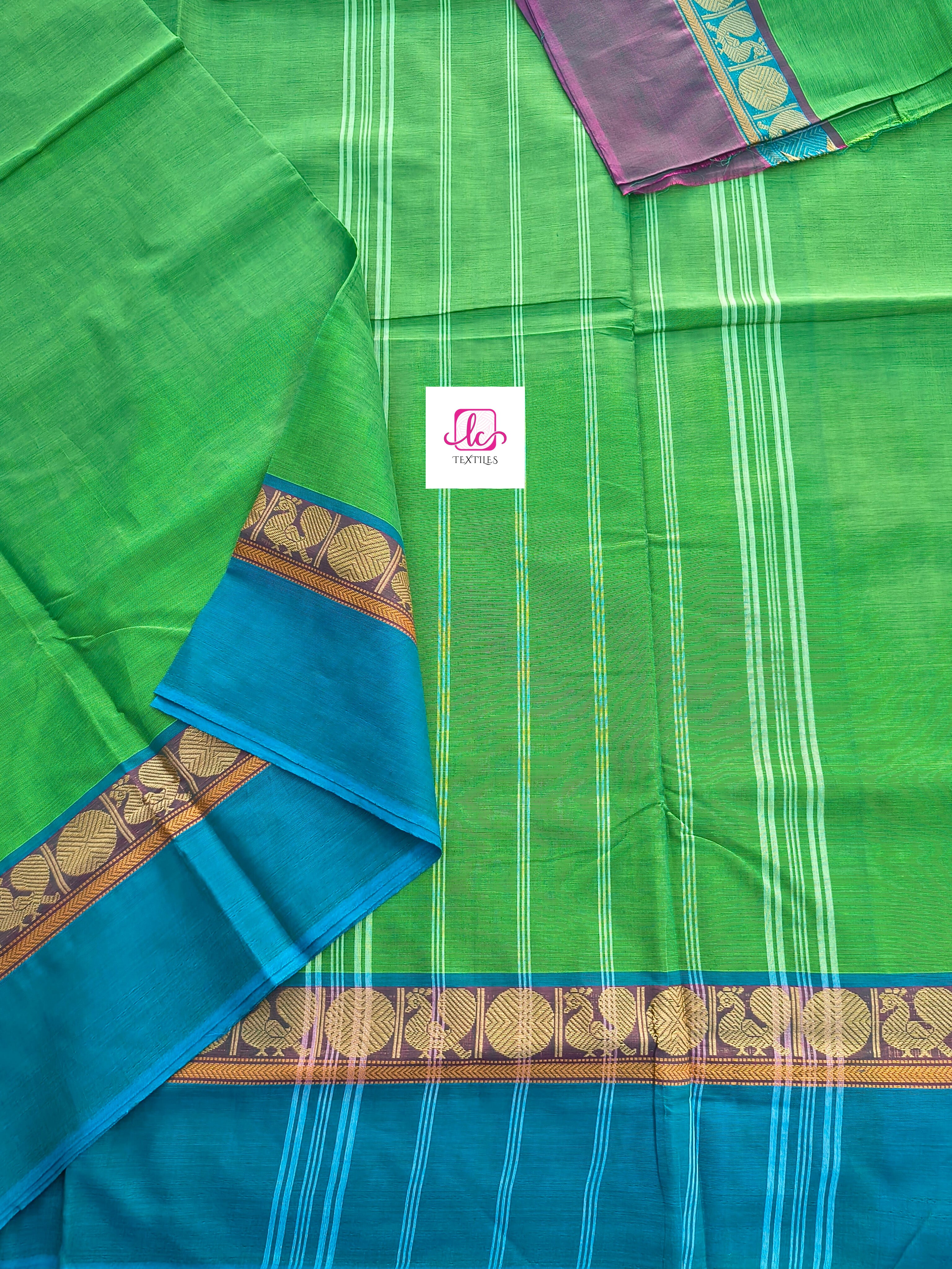 Chettinad Cotton -Daily Wear -parrot green- CDW141
