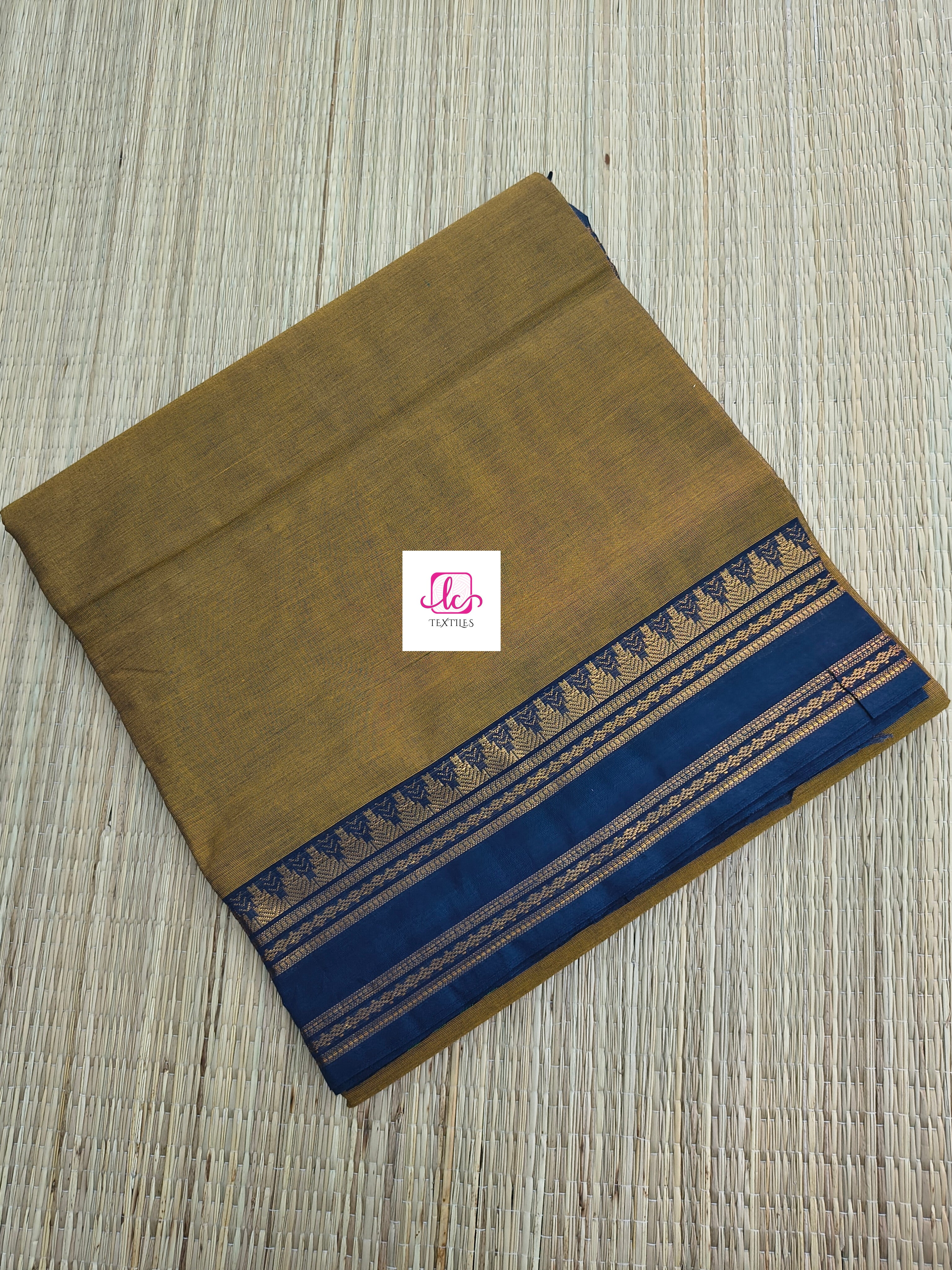Kanchi Cotton - All Day Fusion -mustard mixed blue dual tone- KCAF69