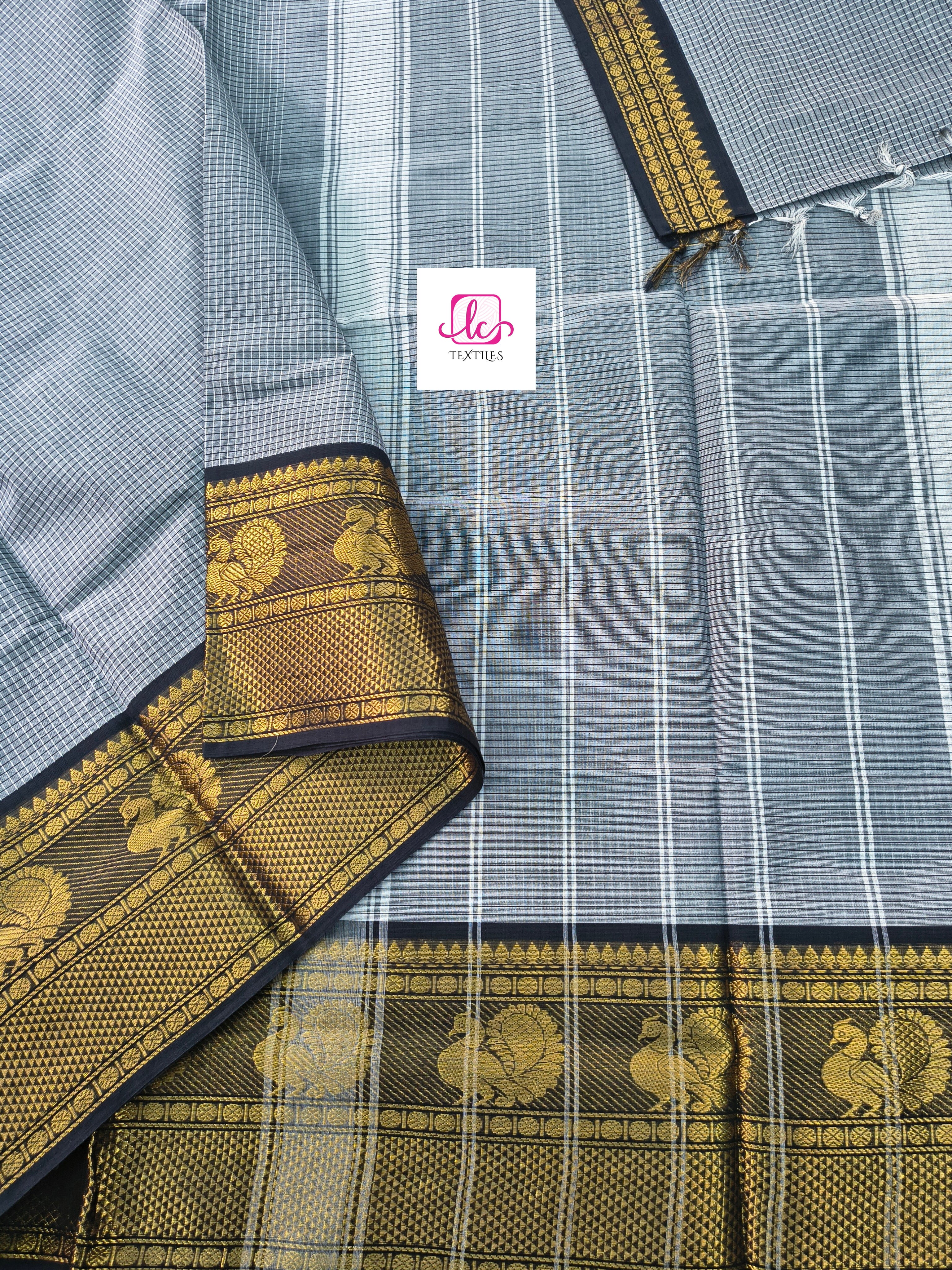 Kandangi Korvai Checks -Grey- KKC48