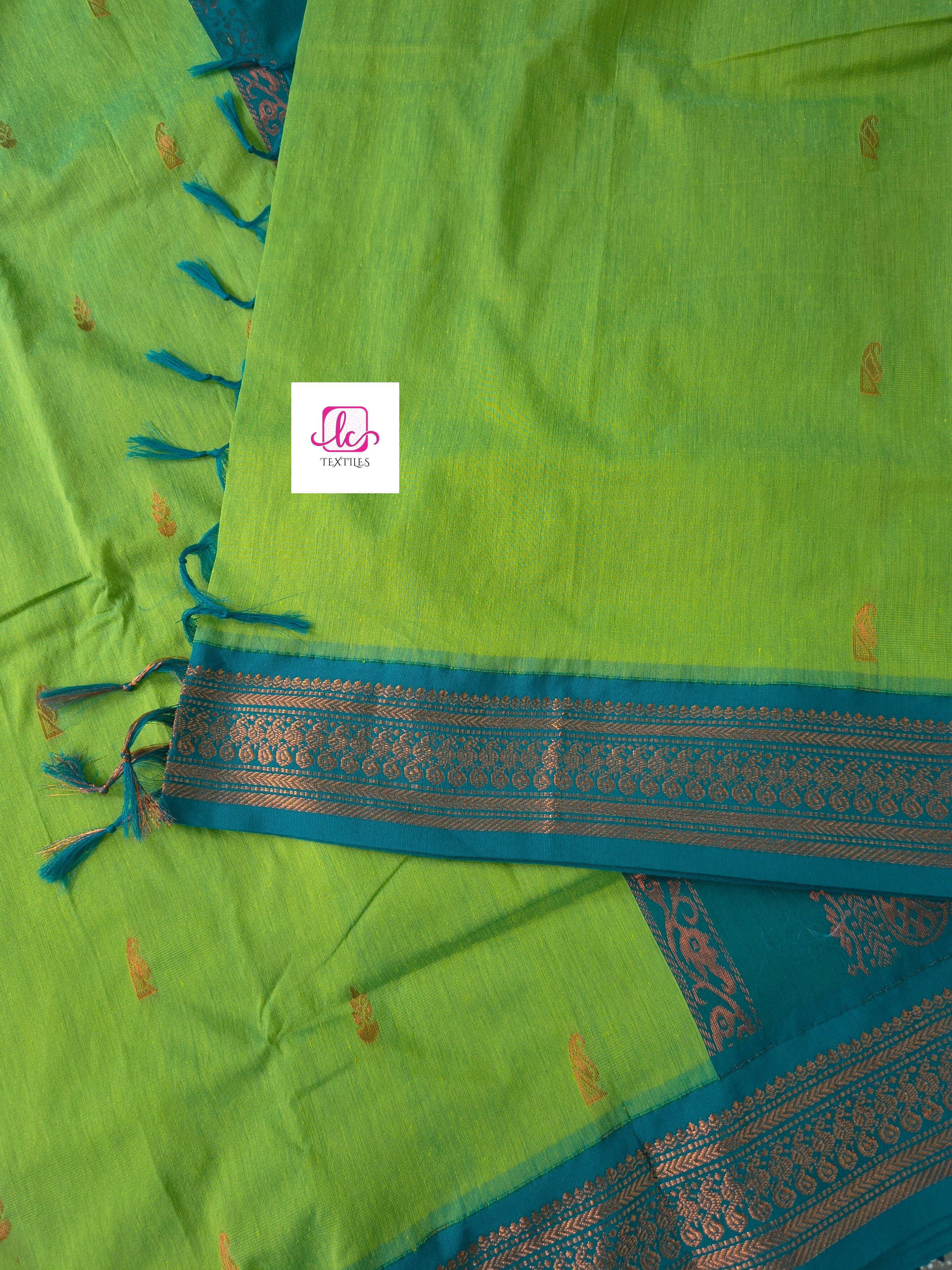 Kalyani cotton -Butta-parrot green-KC04