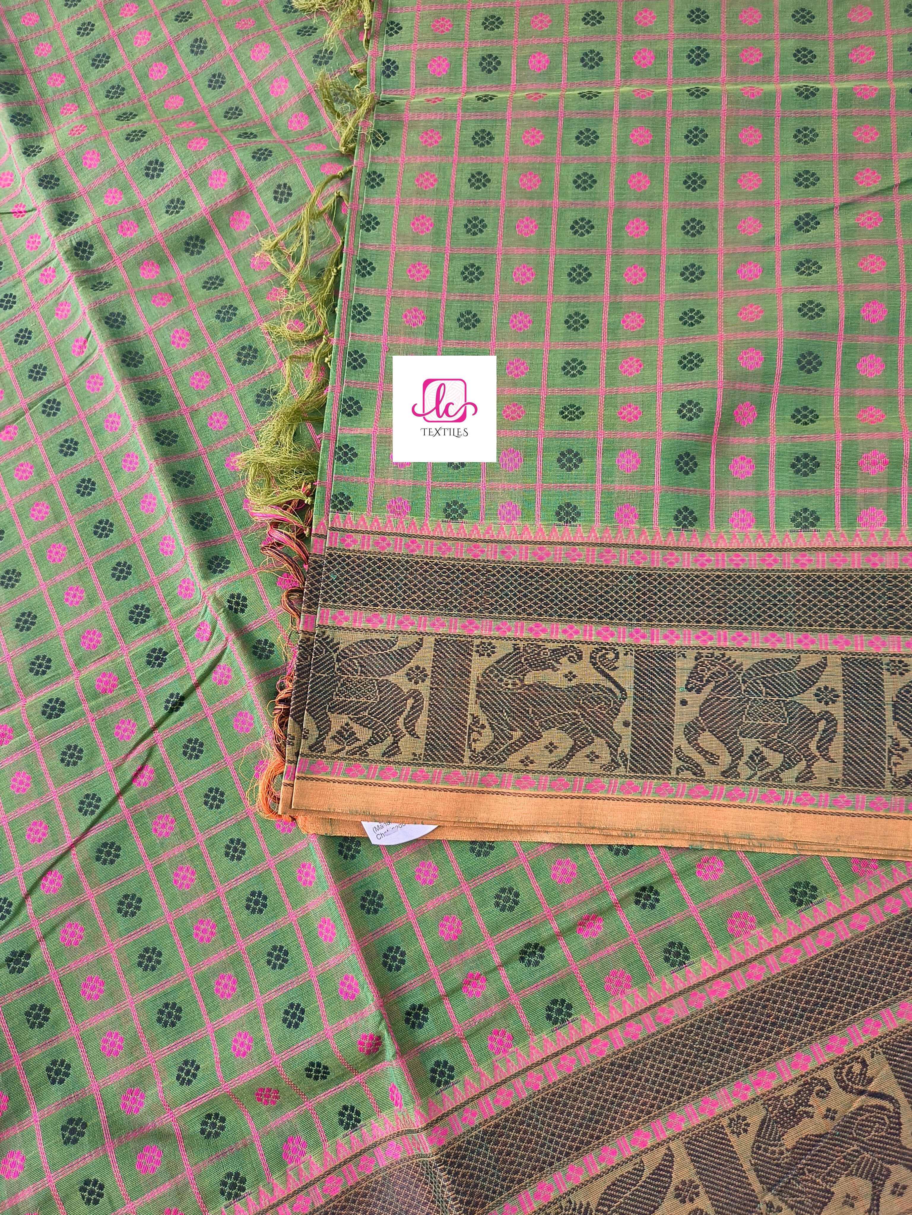 Heritage Handwoven cotton -olive green -HC32