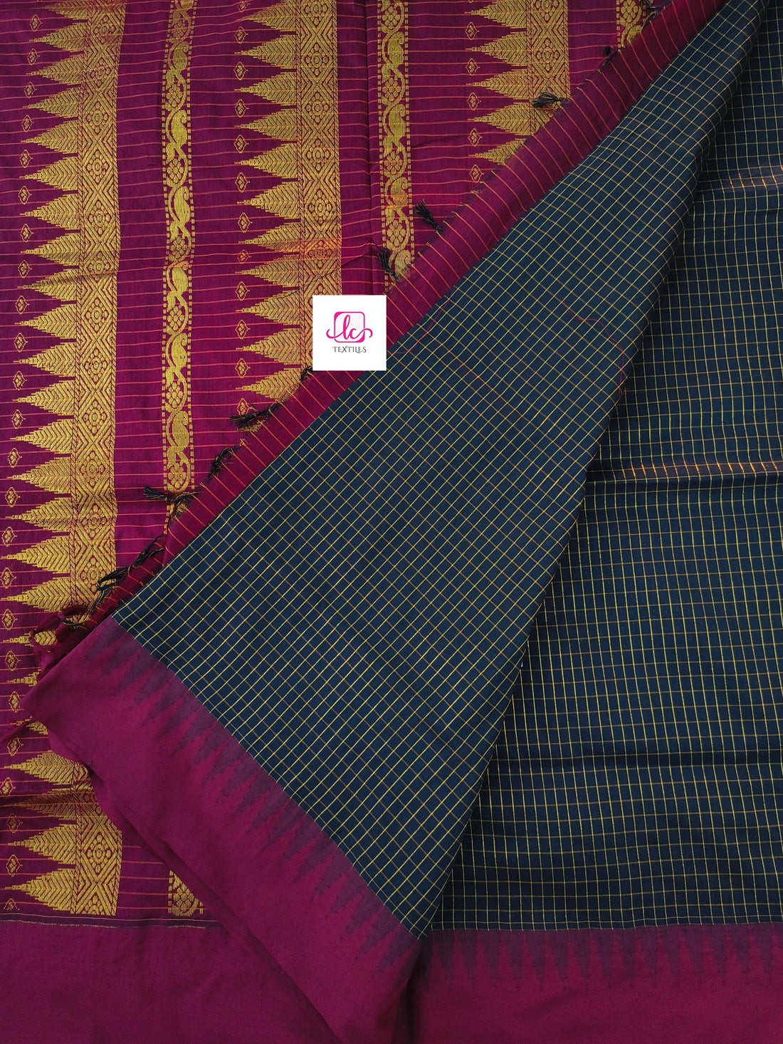 Kalyani cotton- checks- Black- KC08