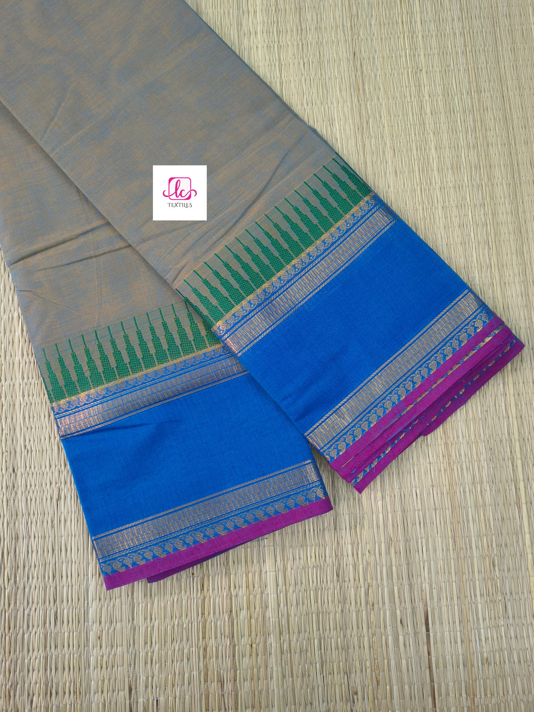 Kanchi Cotton - Festival Fusion -Yellow mixed Blue dual tone- KCFP192