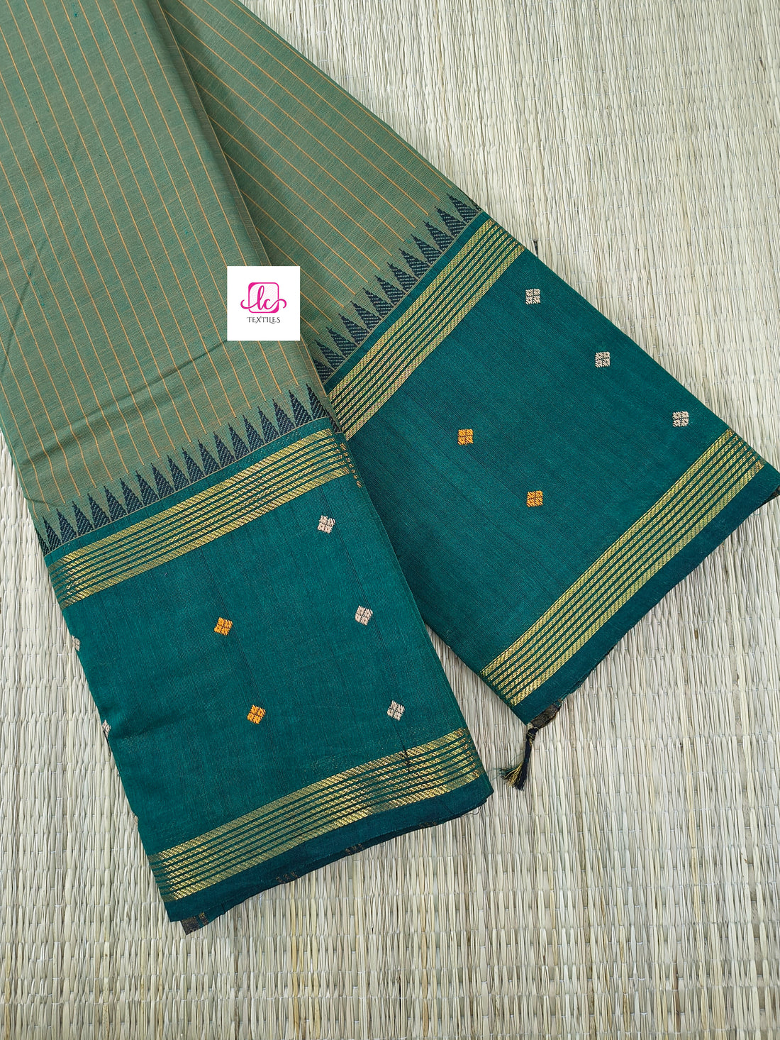 Kandangi Korvai Checks -pastal green- KKC95