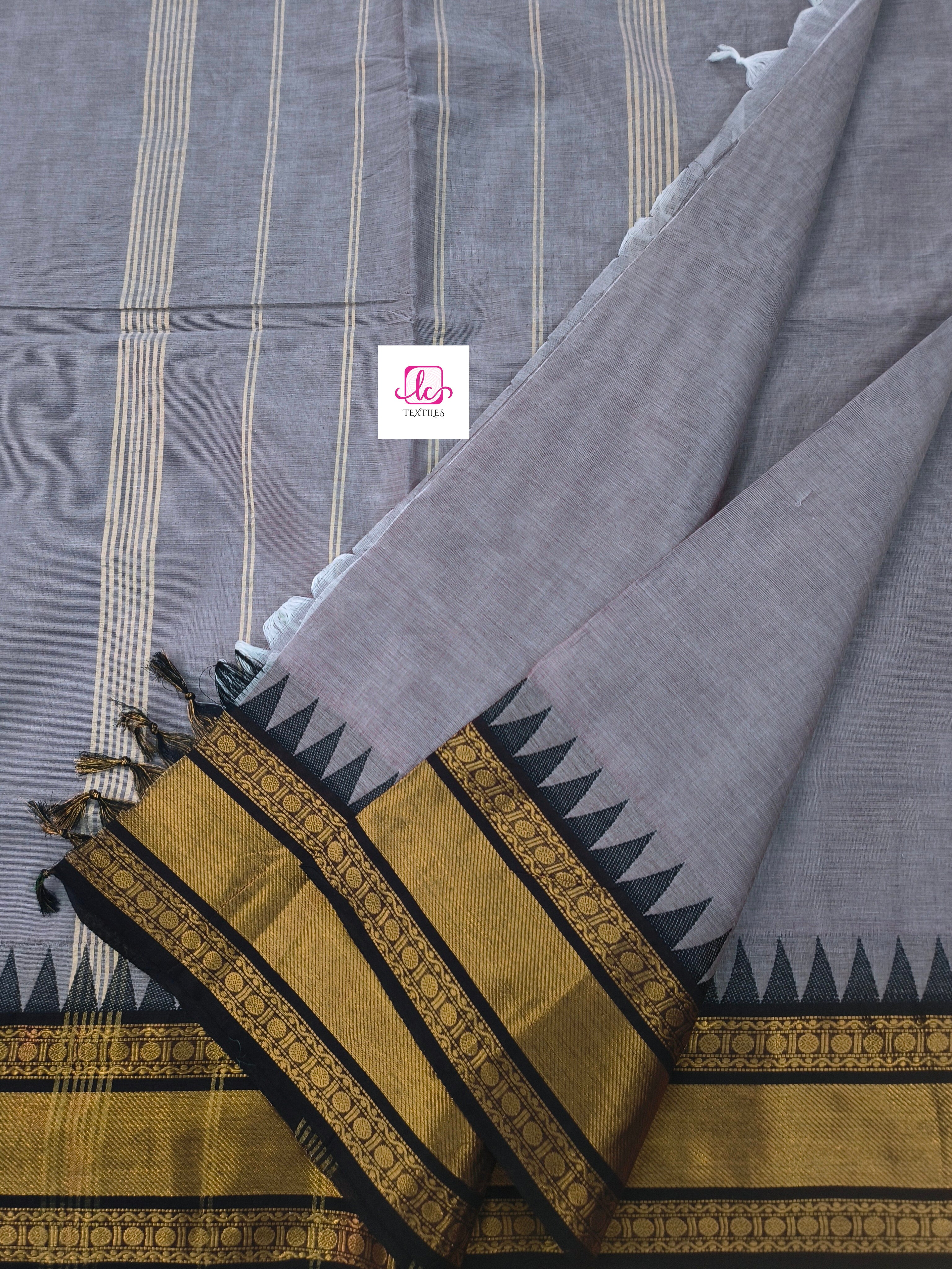 Kanchi Cotton - Festival Fusion -maroonish grey- KCFP206