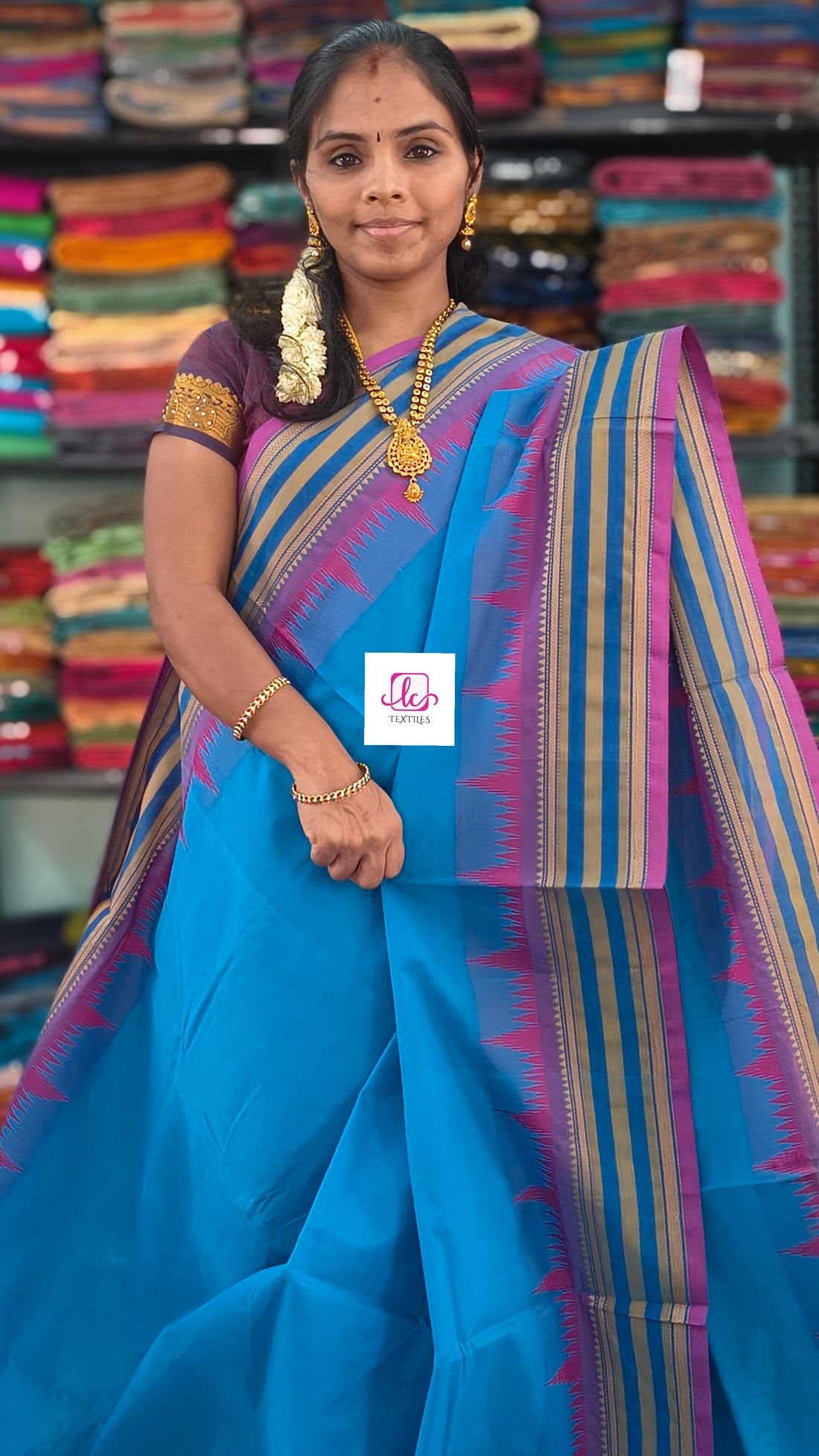 Chettinad Cotton - Office Wear -Deep blue- CCOW71