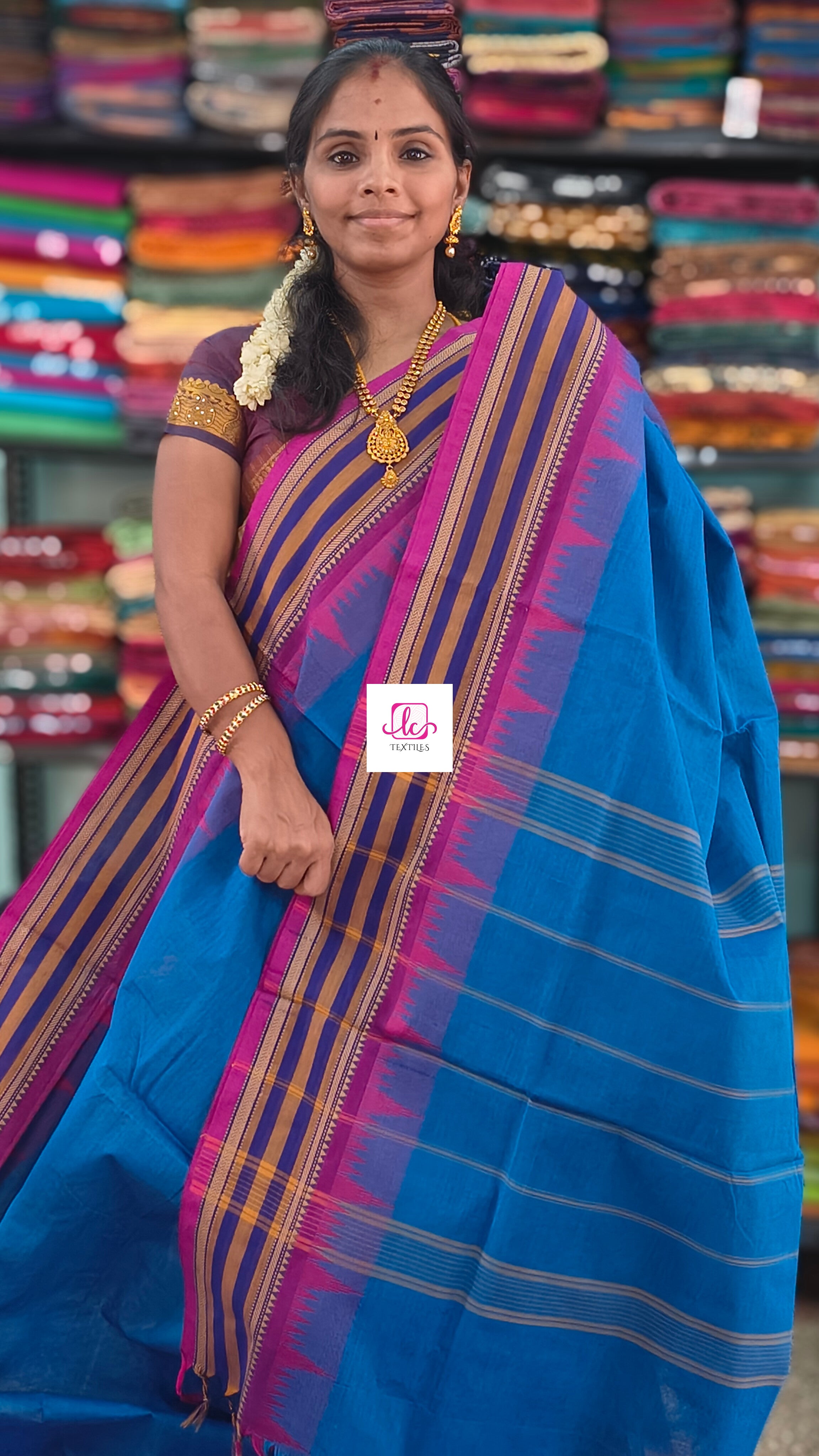 Chettinad Cotton - Office Wear -Deep blue- CCOW71
