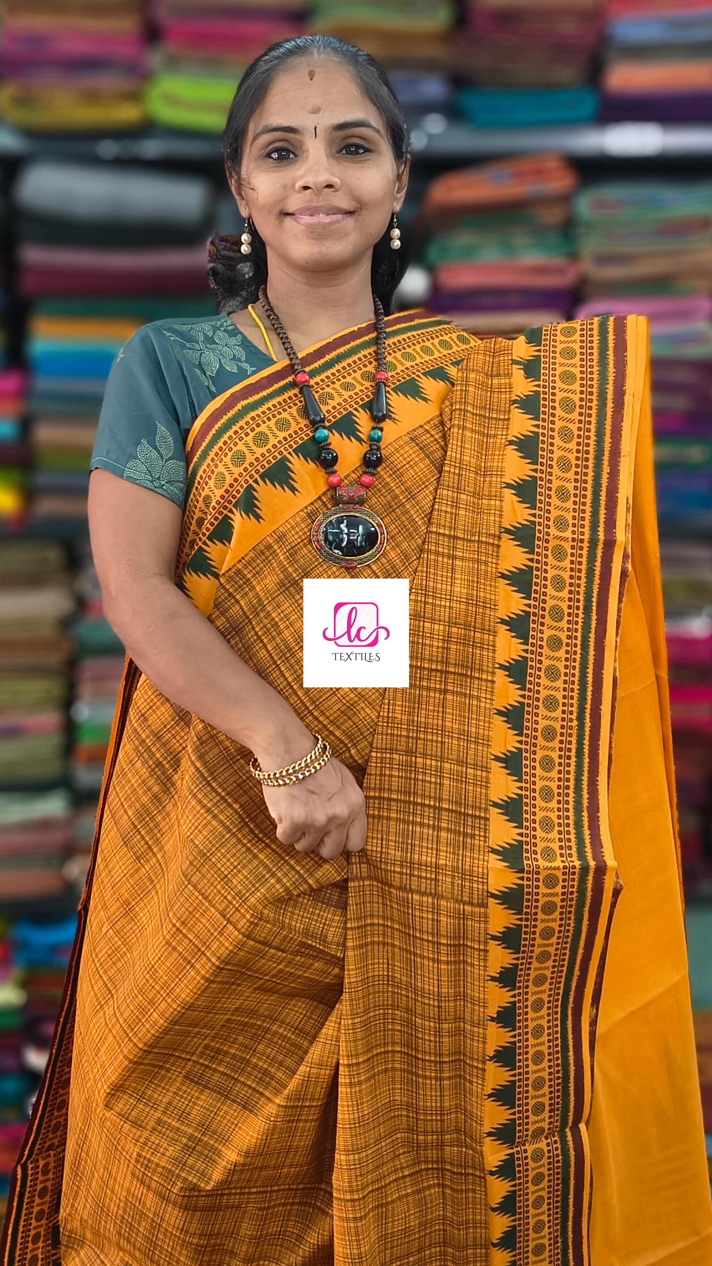 Madurai Sungudi Cotton -Mango yellow- MS81