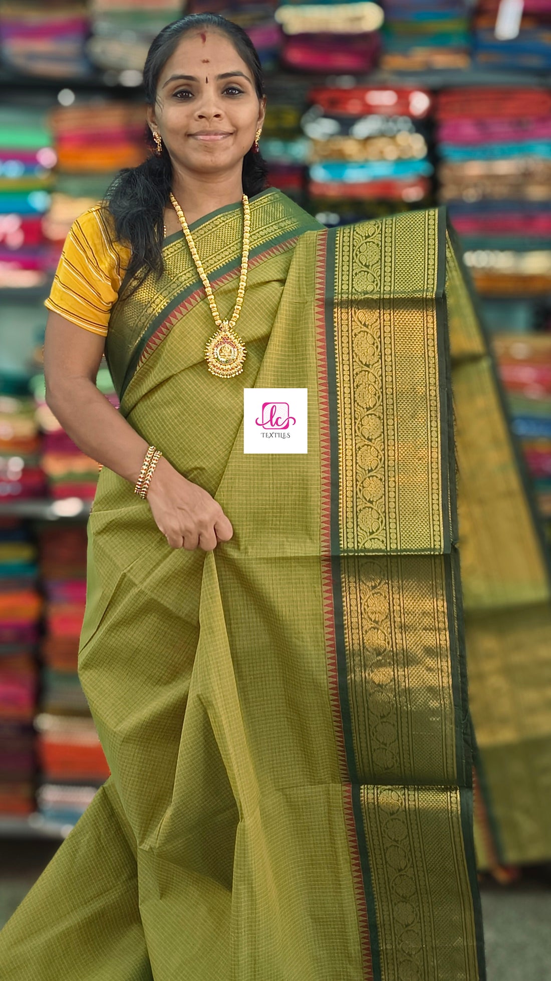Kanchi Cotton - Festival Fusion -yellow mixed green- KCFG236
