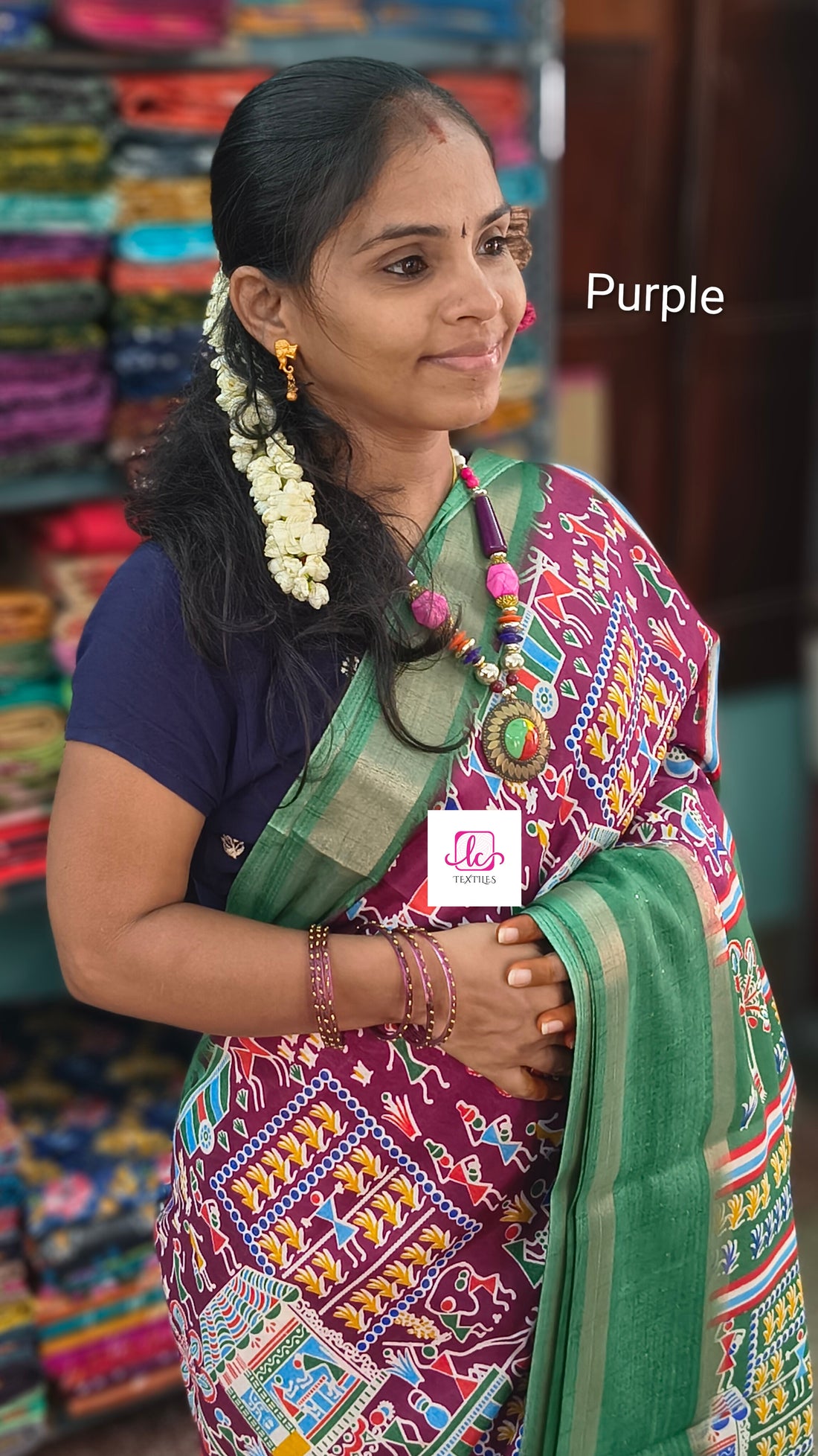 Fancy saree - Dola silk saree -Purple-FS02