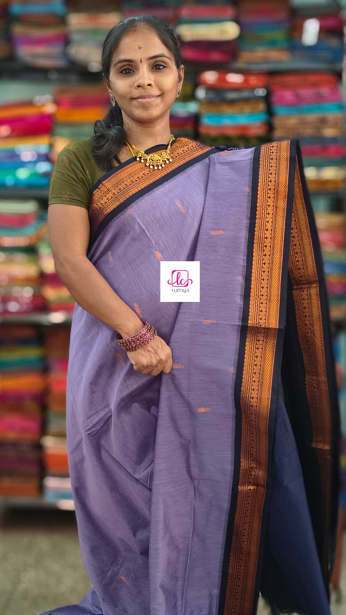 Kalyani cotton -Butta-Lavender-KC14