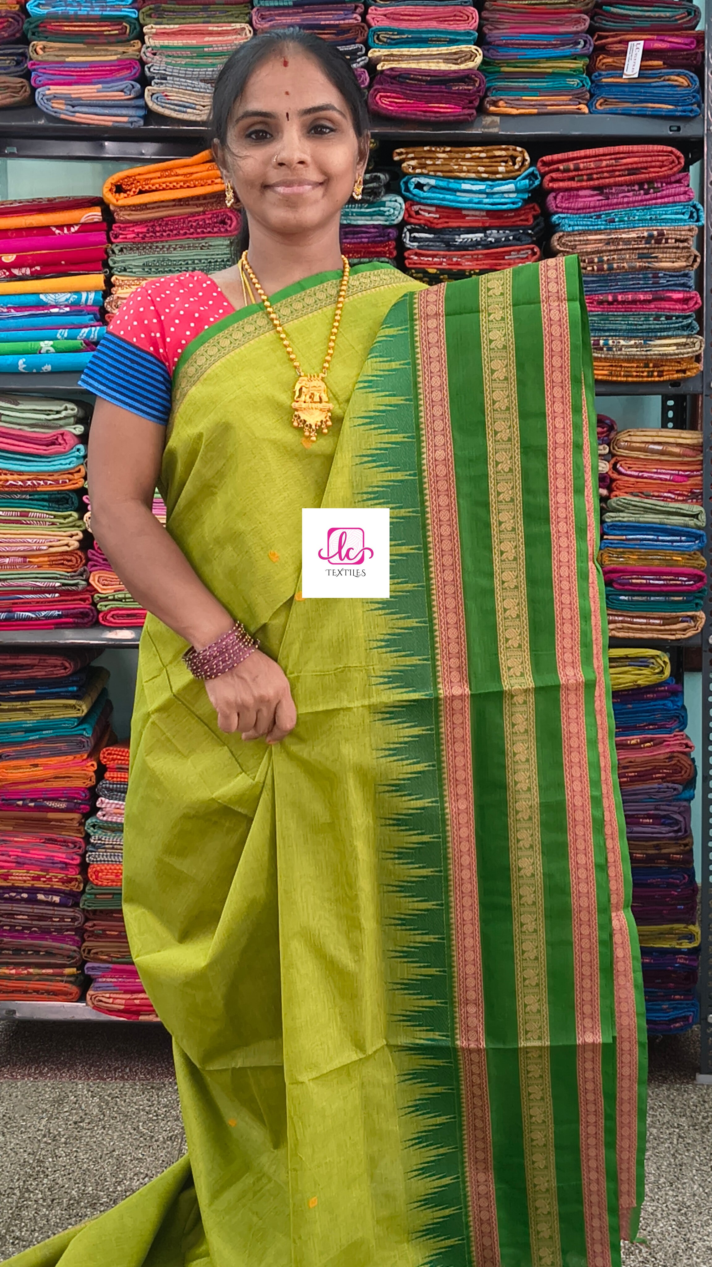 Chettinad Cotton - Office Wear -Lime green- CCOW83