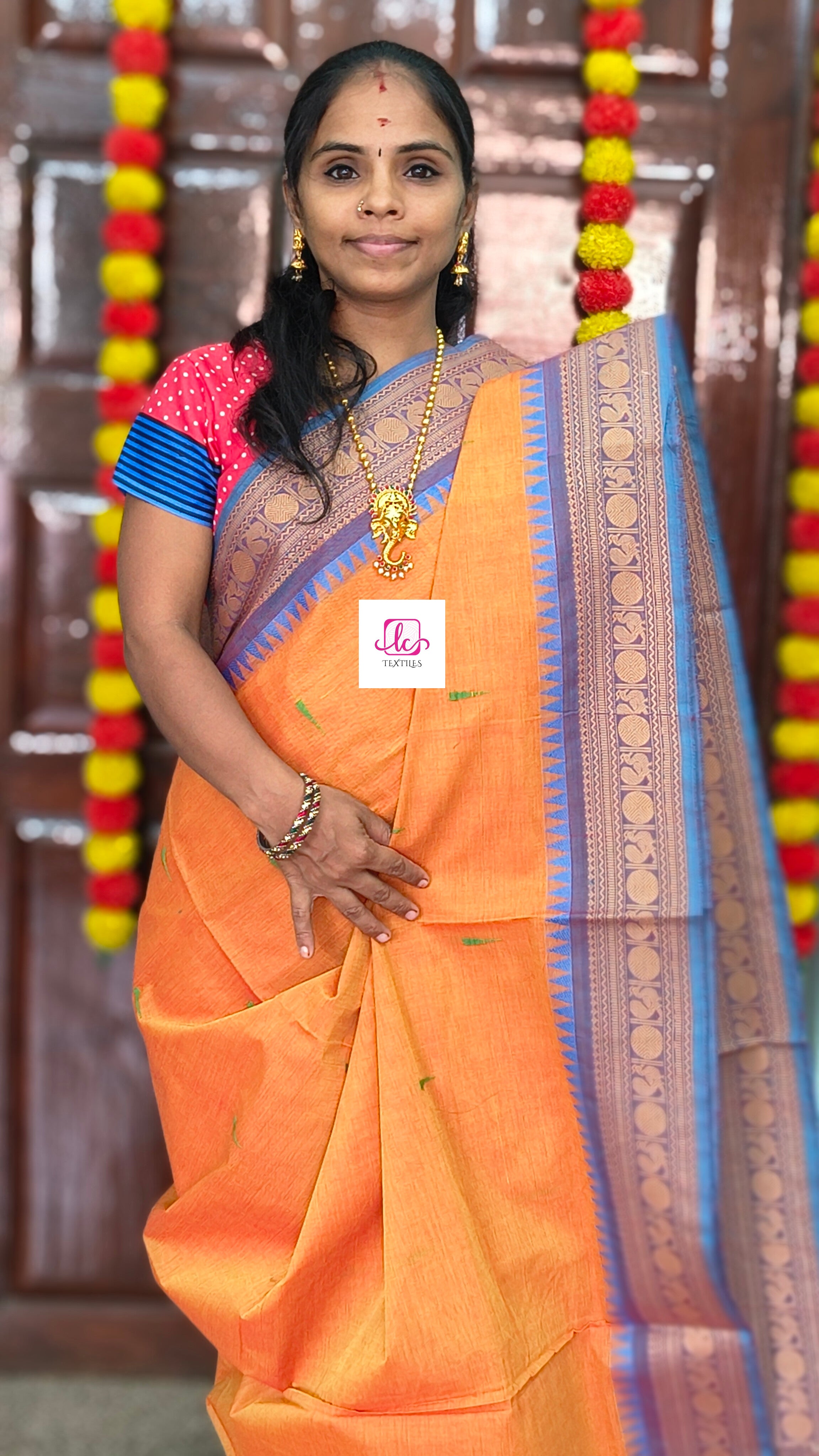 Chettinad Cotton - Office Wear -Soft orange- CCOW94