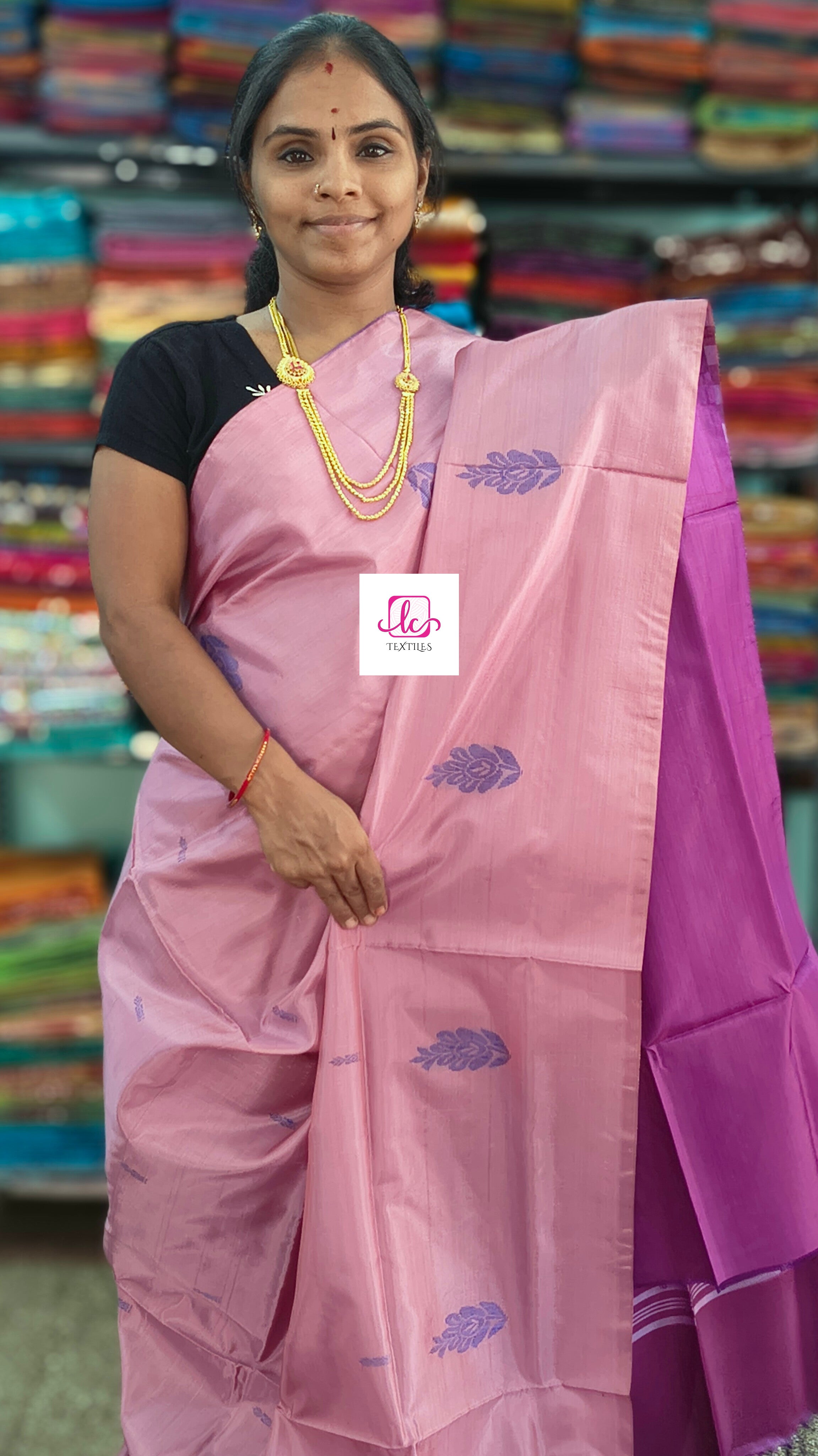 Banana pith silk saree -Onion pink-BPS23