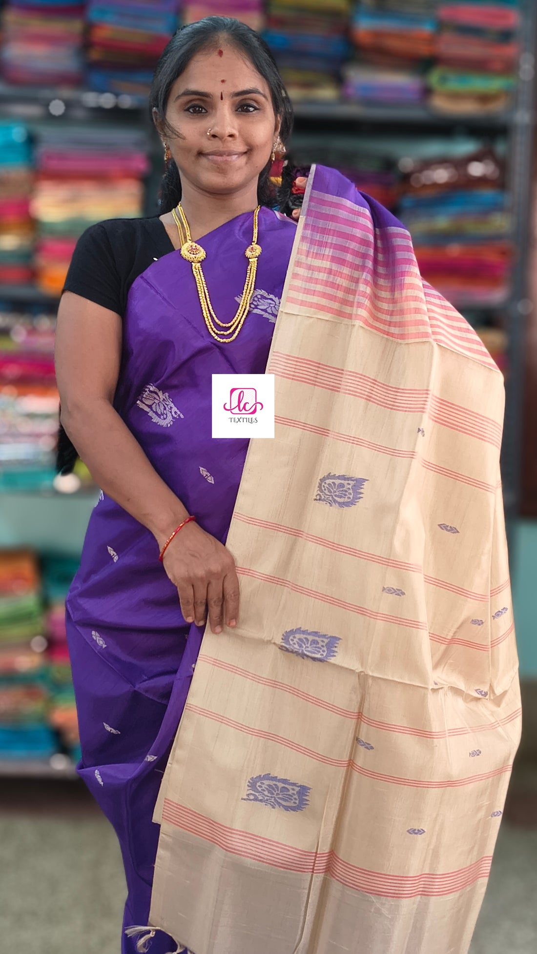 Banana pith silk saree -Violet-BPS21