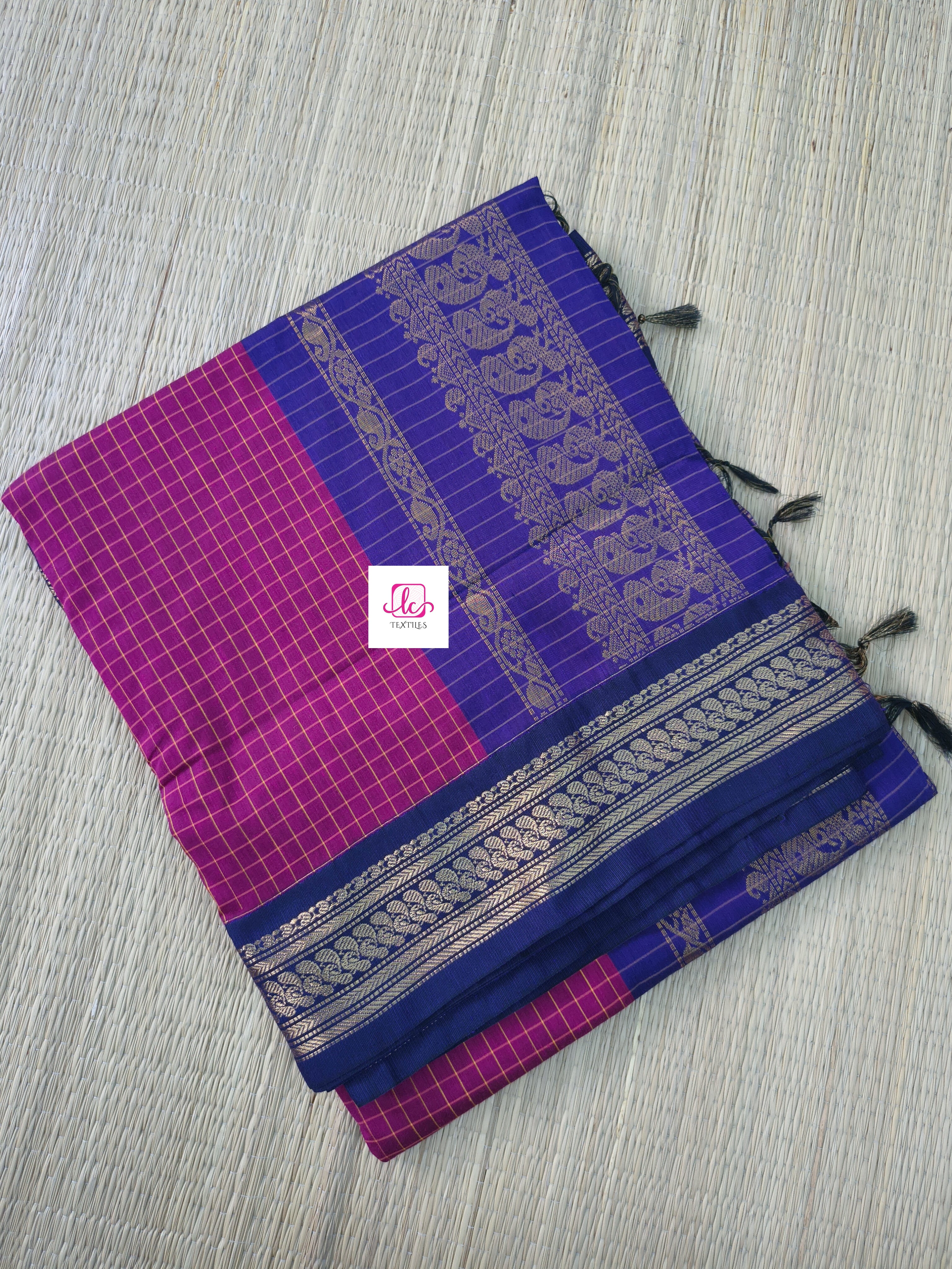 Kalyani cotton checks Pink