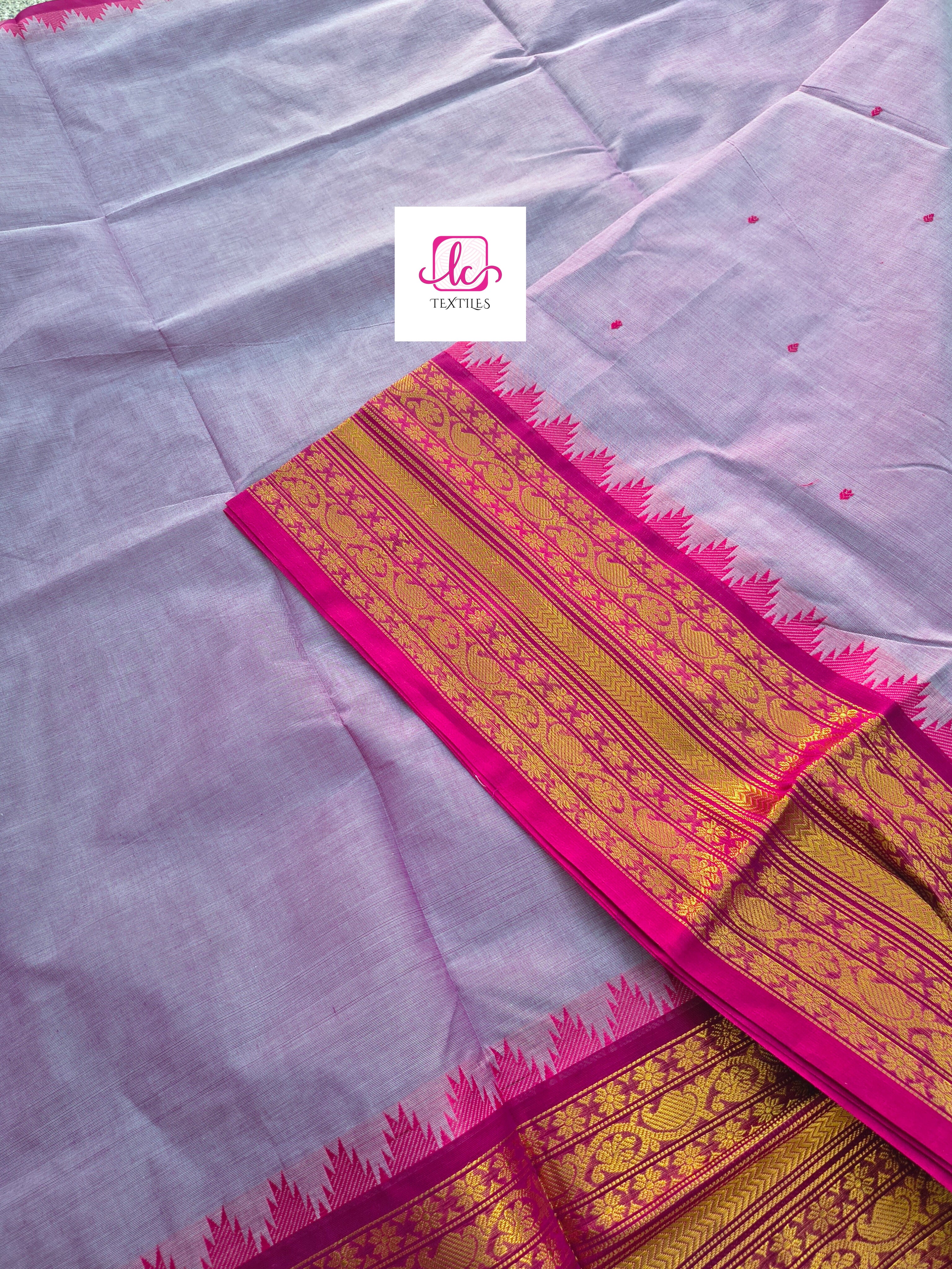 Kanchi Cotton Festival Fusion Pastel pink