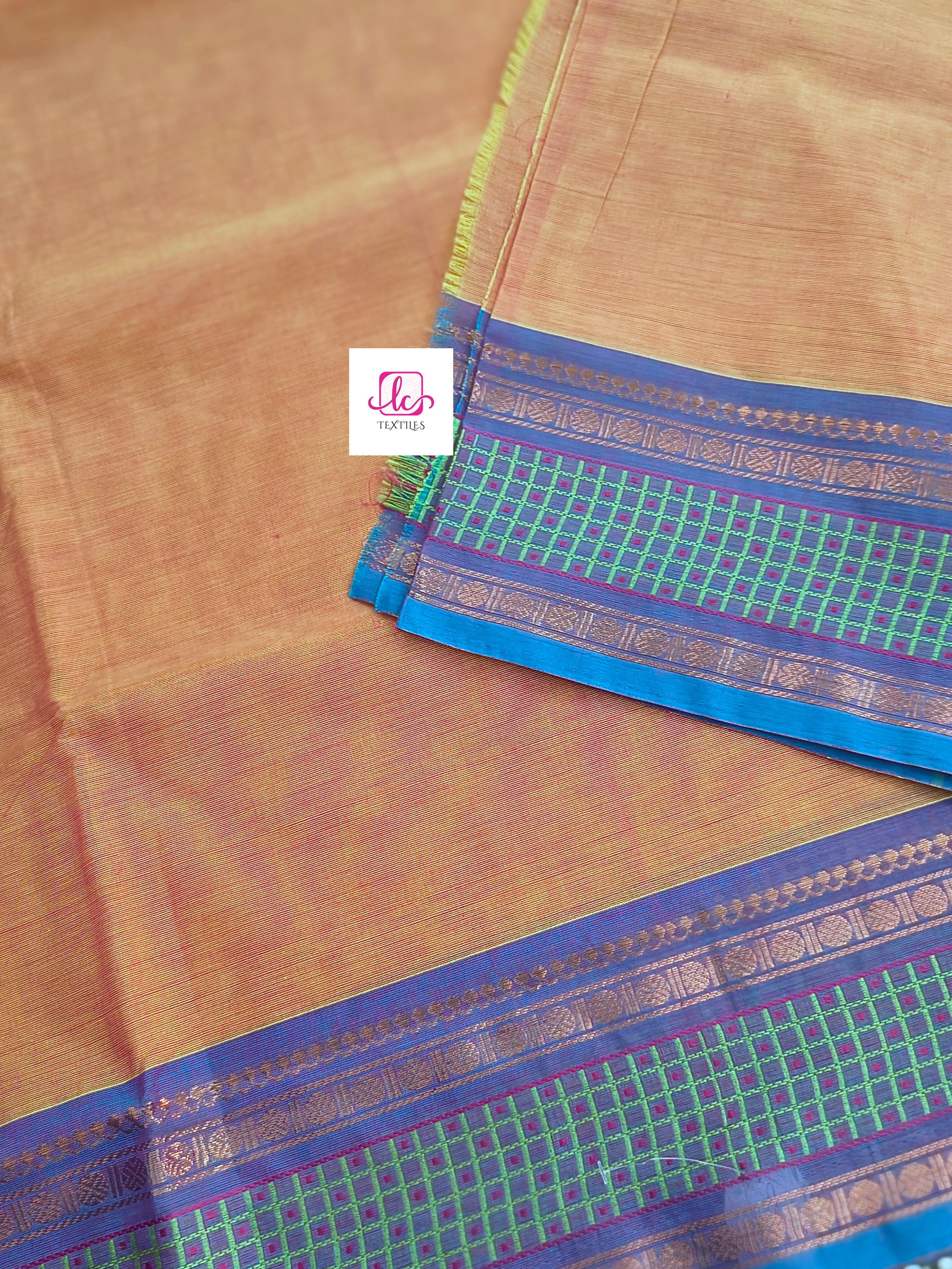 Kanchi Cotton All Day Fusion Lemon yellow mixed pink dual tone