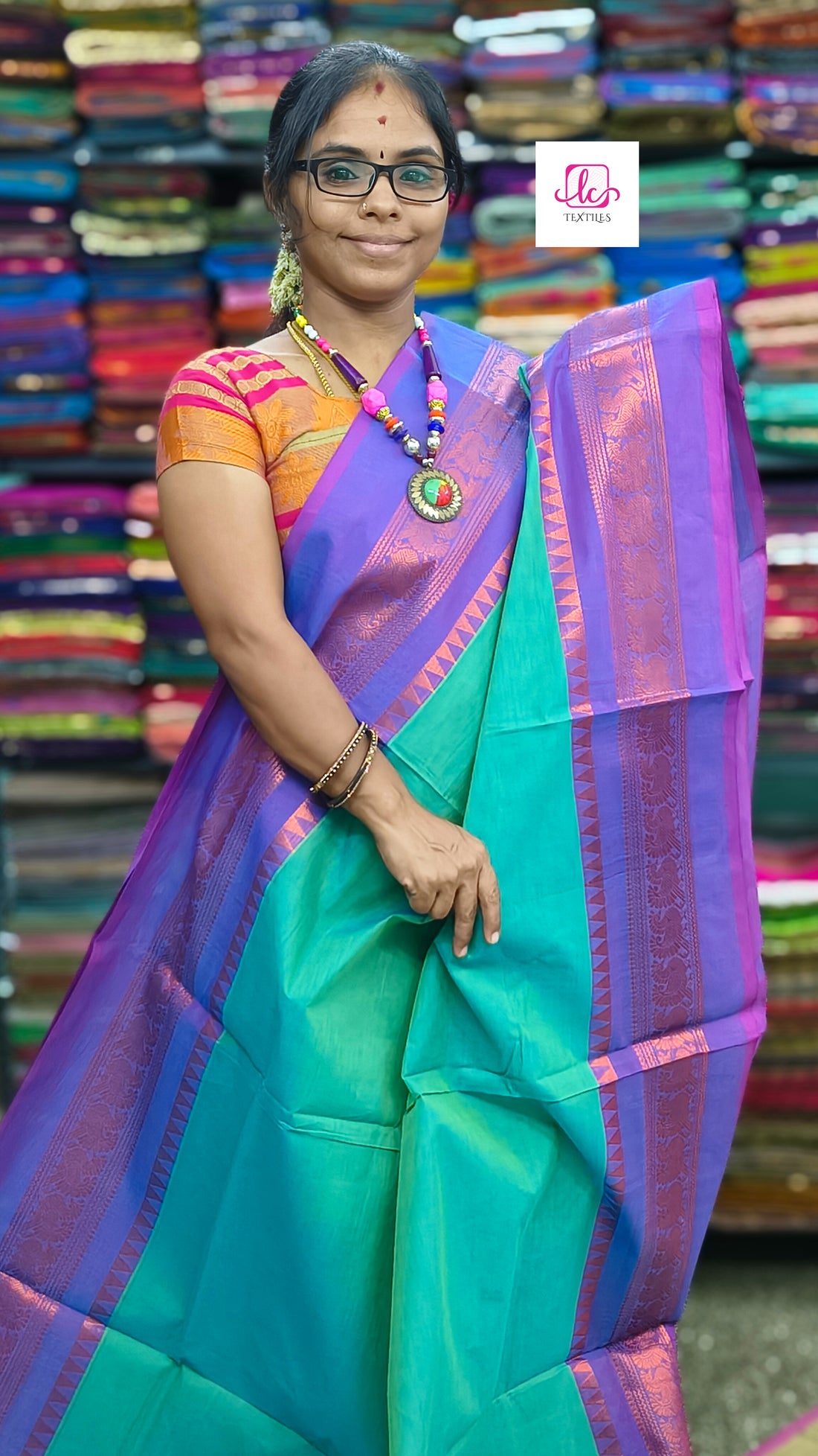 Kanchi Cotton All Day Fusion Aqua blue