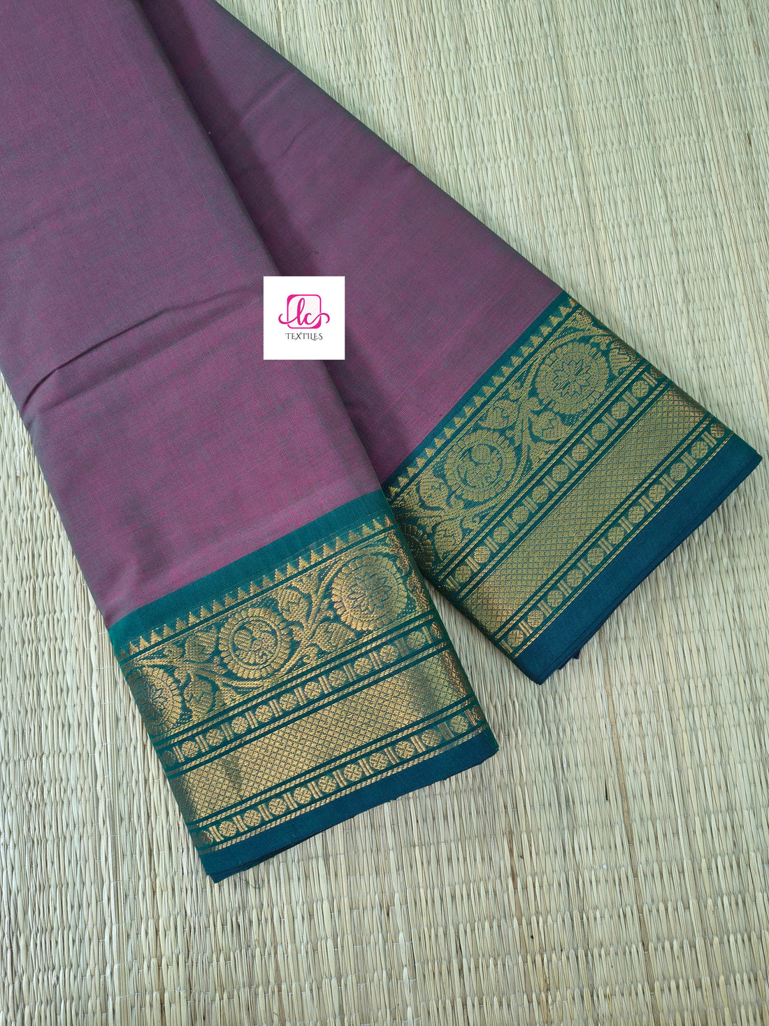 Kanchi Cotton All Day Fusion Green mixed pink dual tone