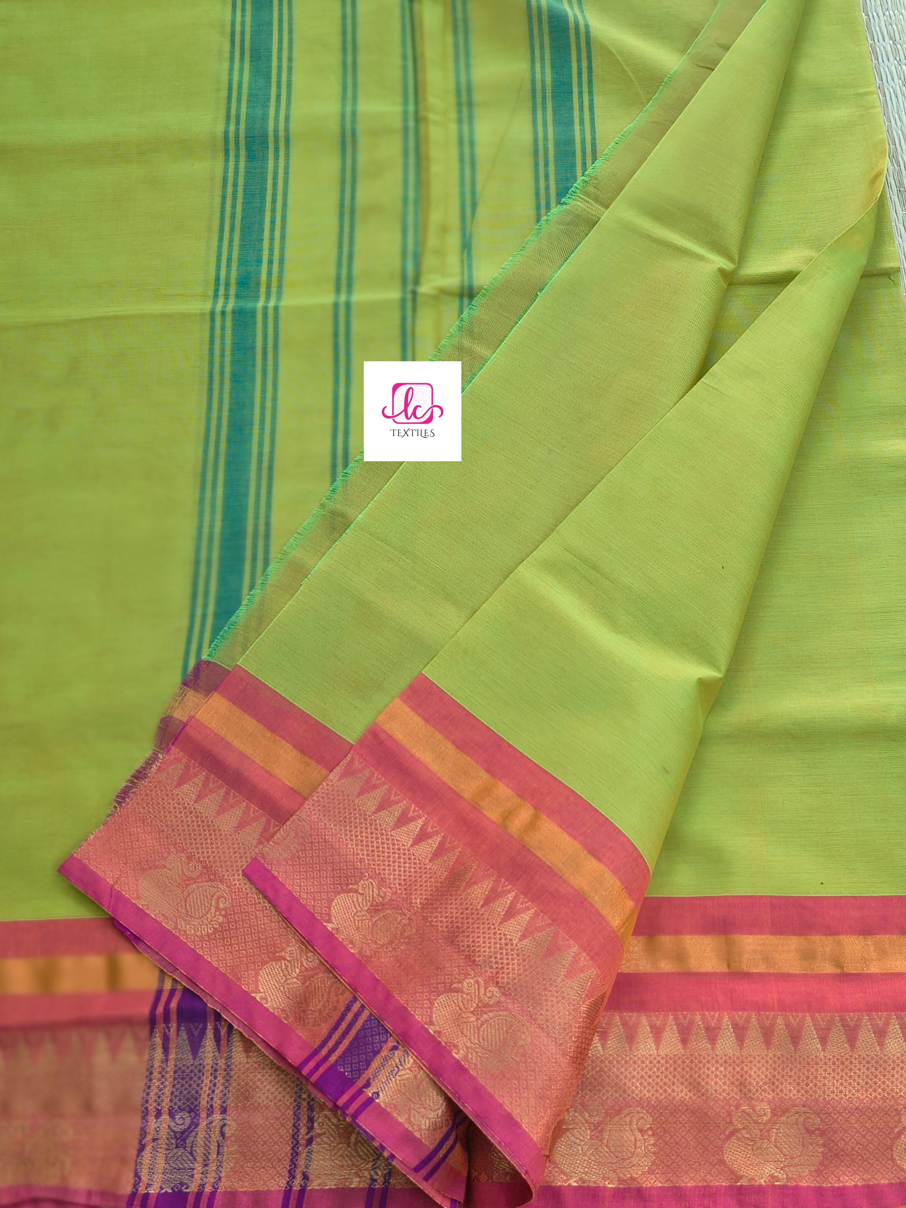 Kanchi Cotton All Day Fusion Green mixed yellow