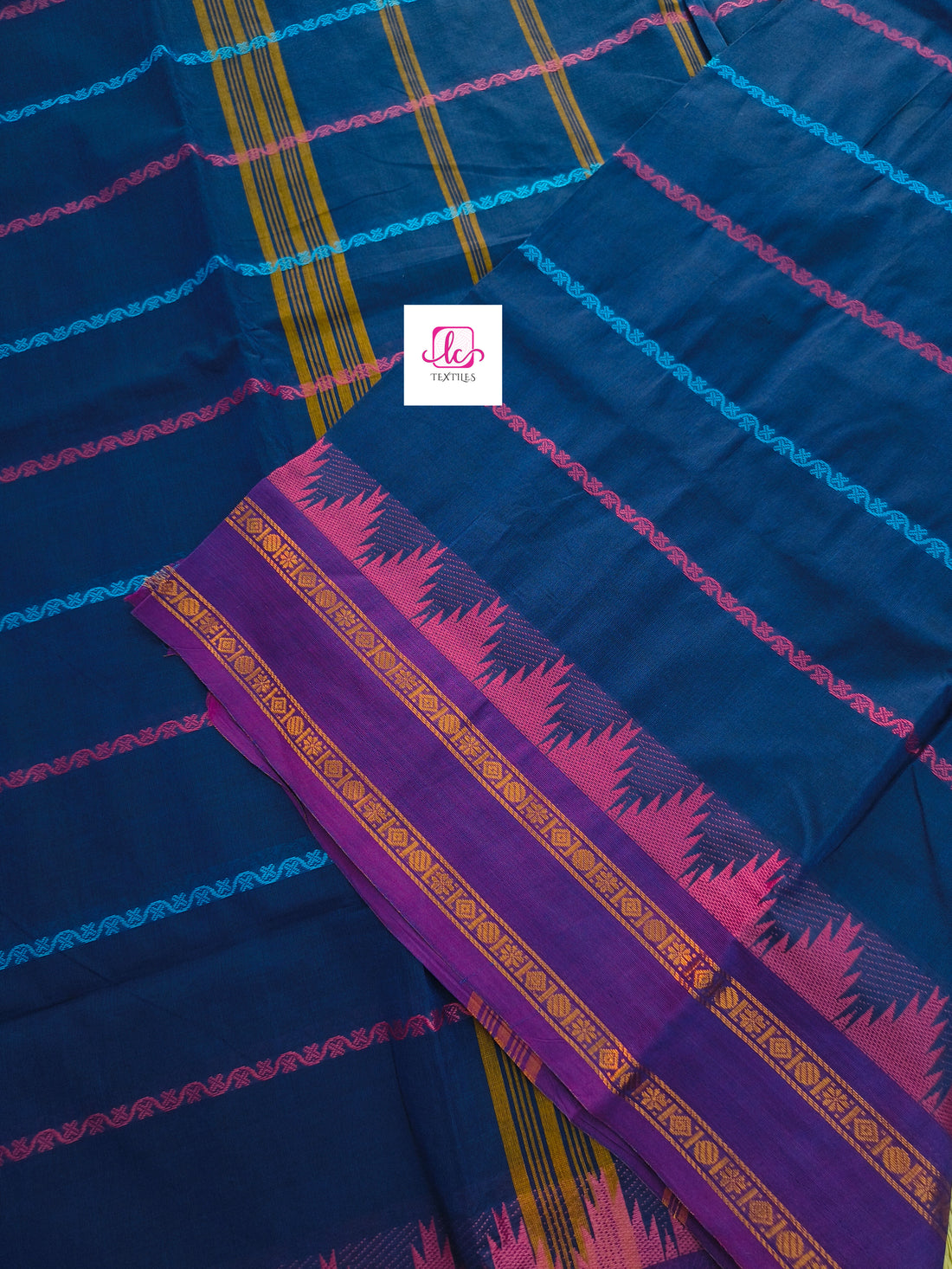 Kanchi Cotton Festival Fusion Navy blue