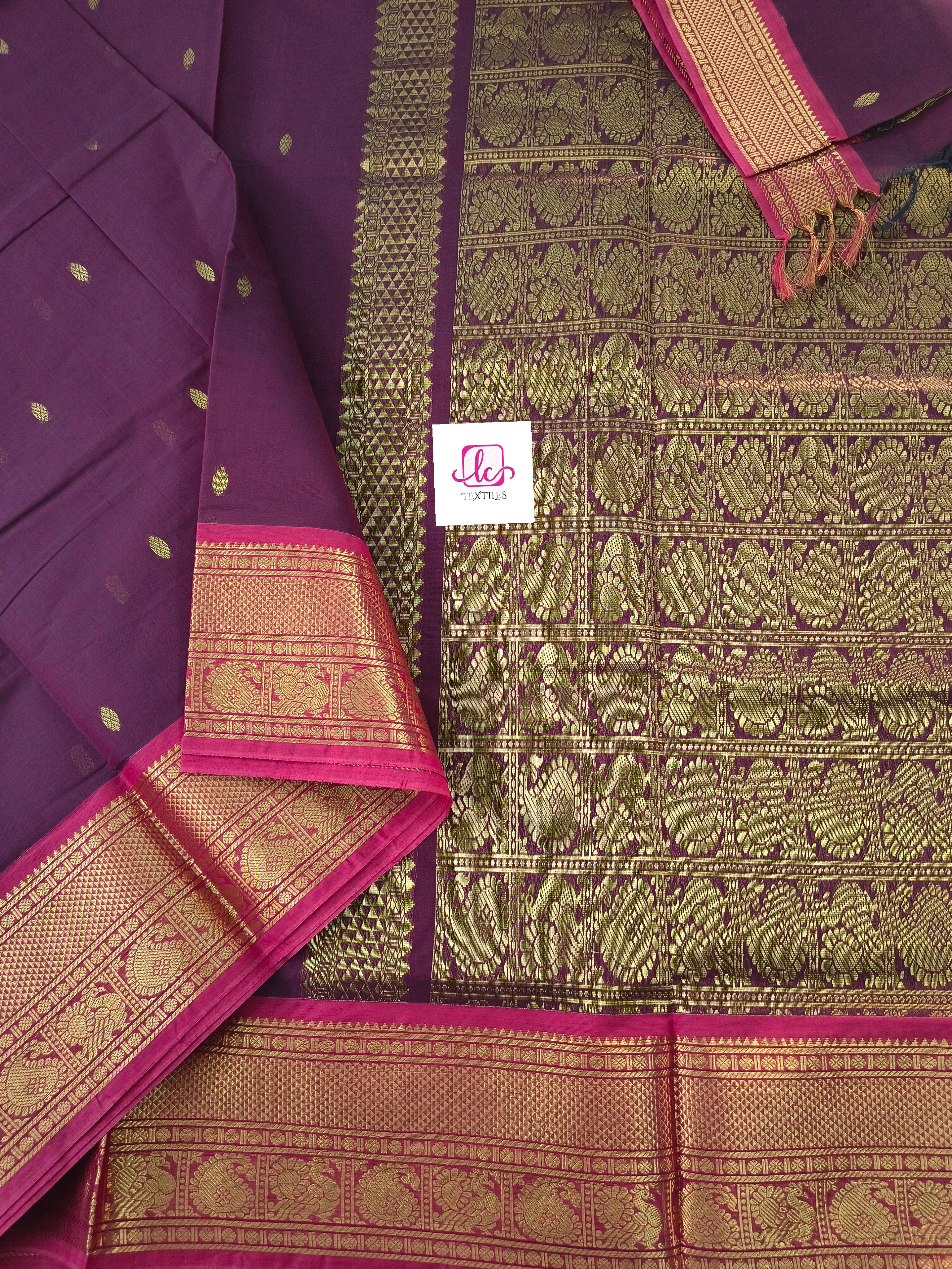 Kanchi Cotton Festival Fusion Brinjol purple