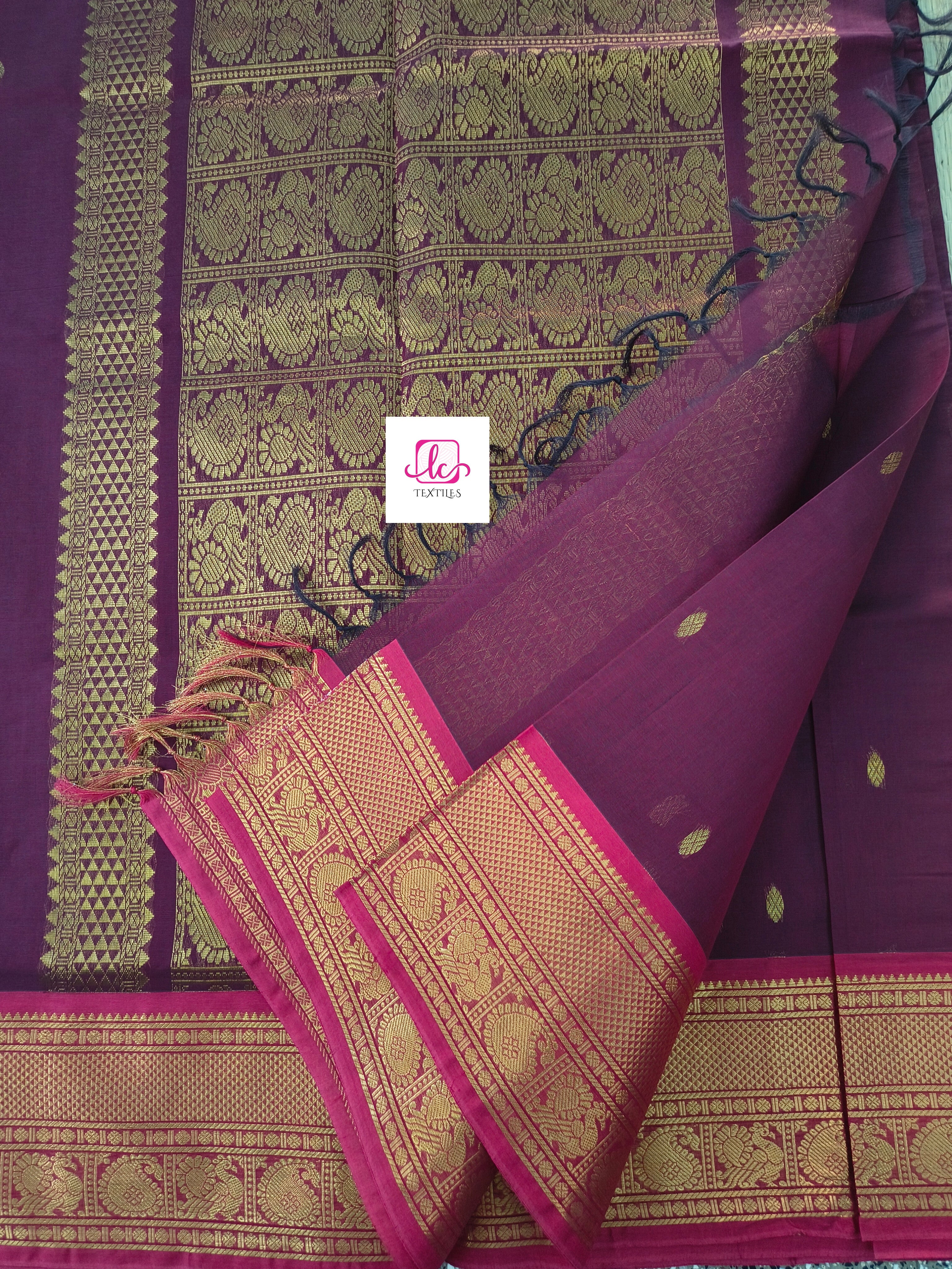 Kanchi Cotton Festival Fusion Brinjol purple
