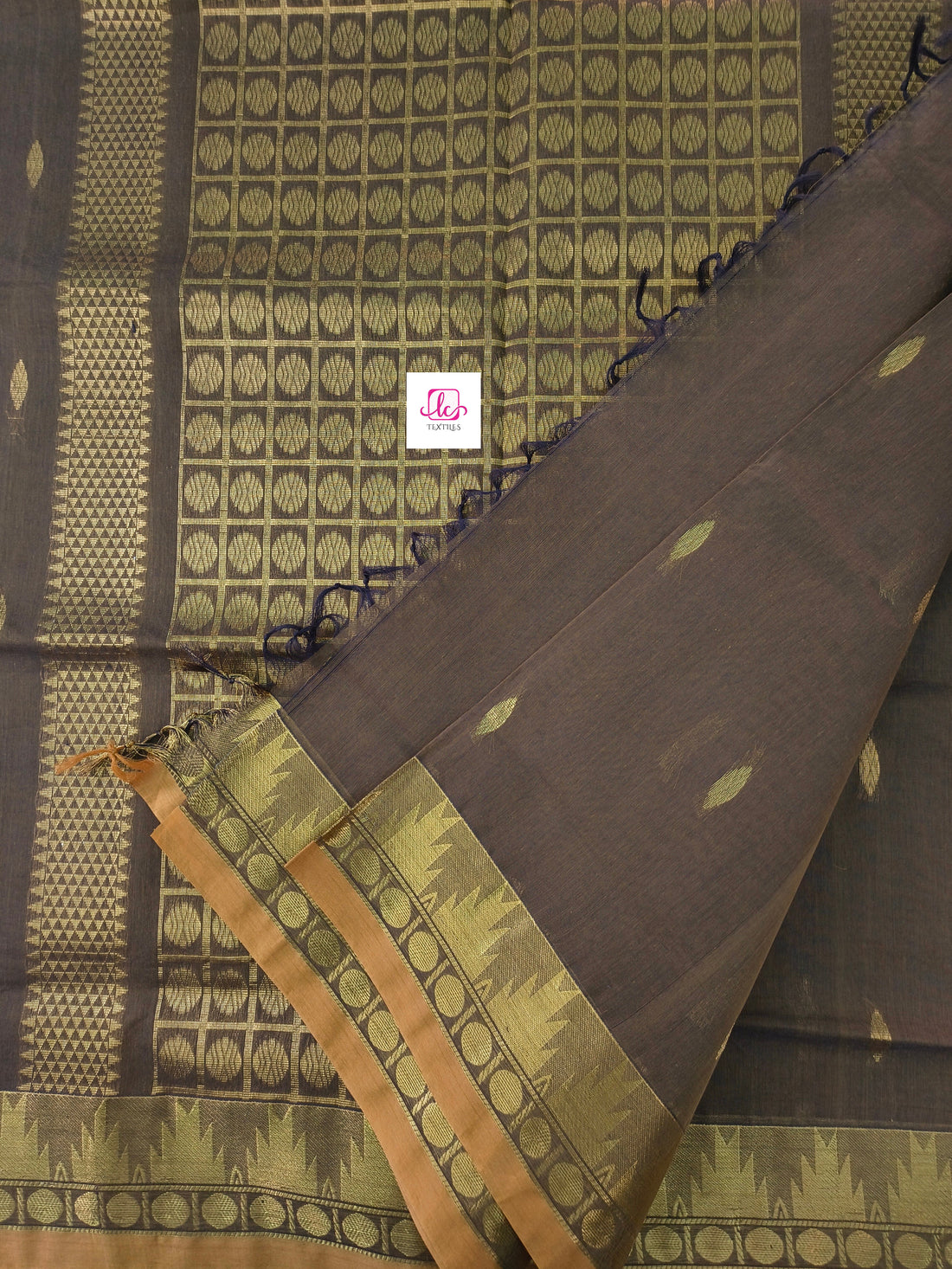 Kanchi Cotton Festival Fusion Deep choclate brown
