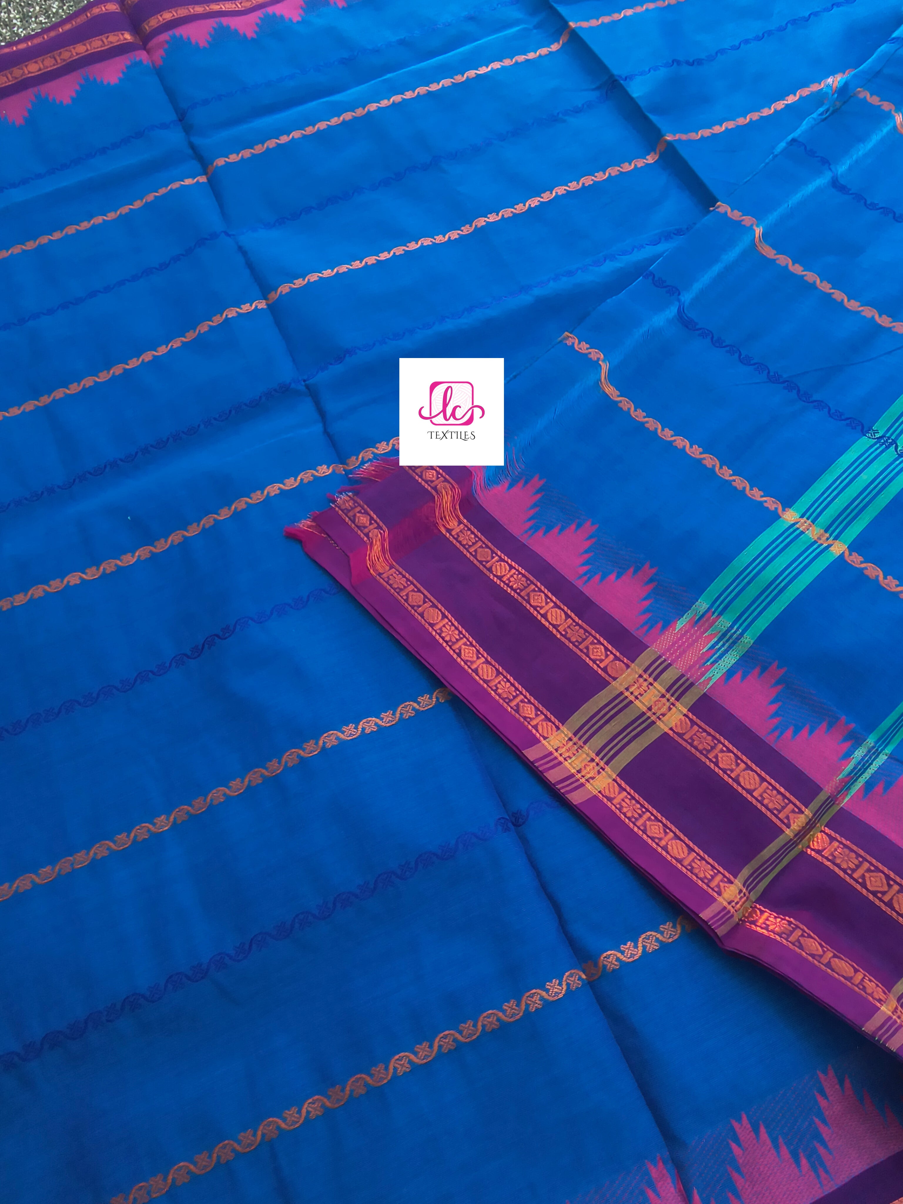 Kanchi Cotton Festival Fusion Dark sky blue