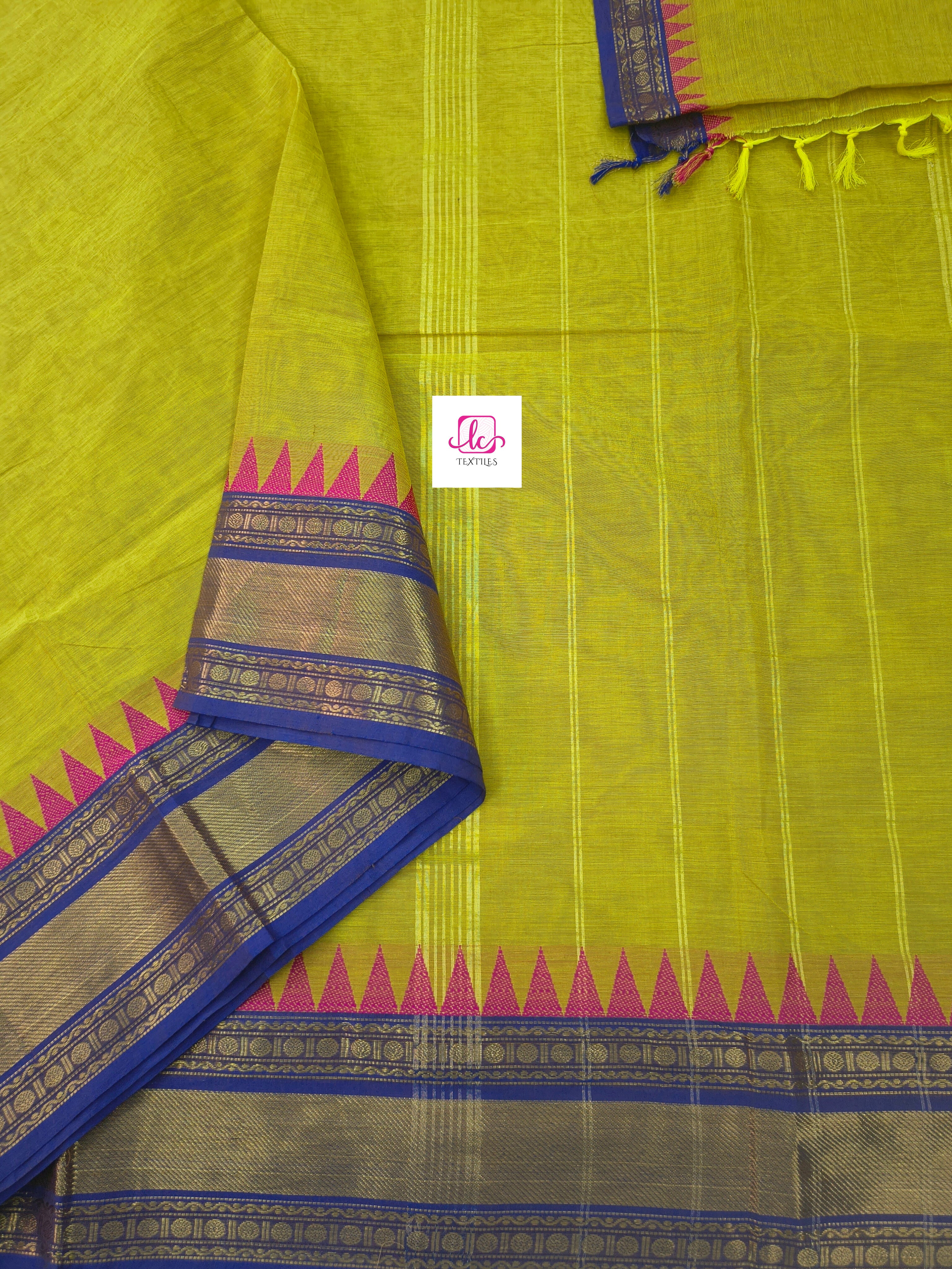 Kanchi Cotton Festival Fusion Lemon yellow