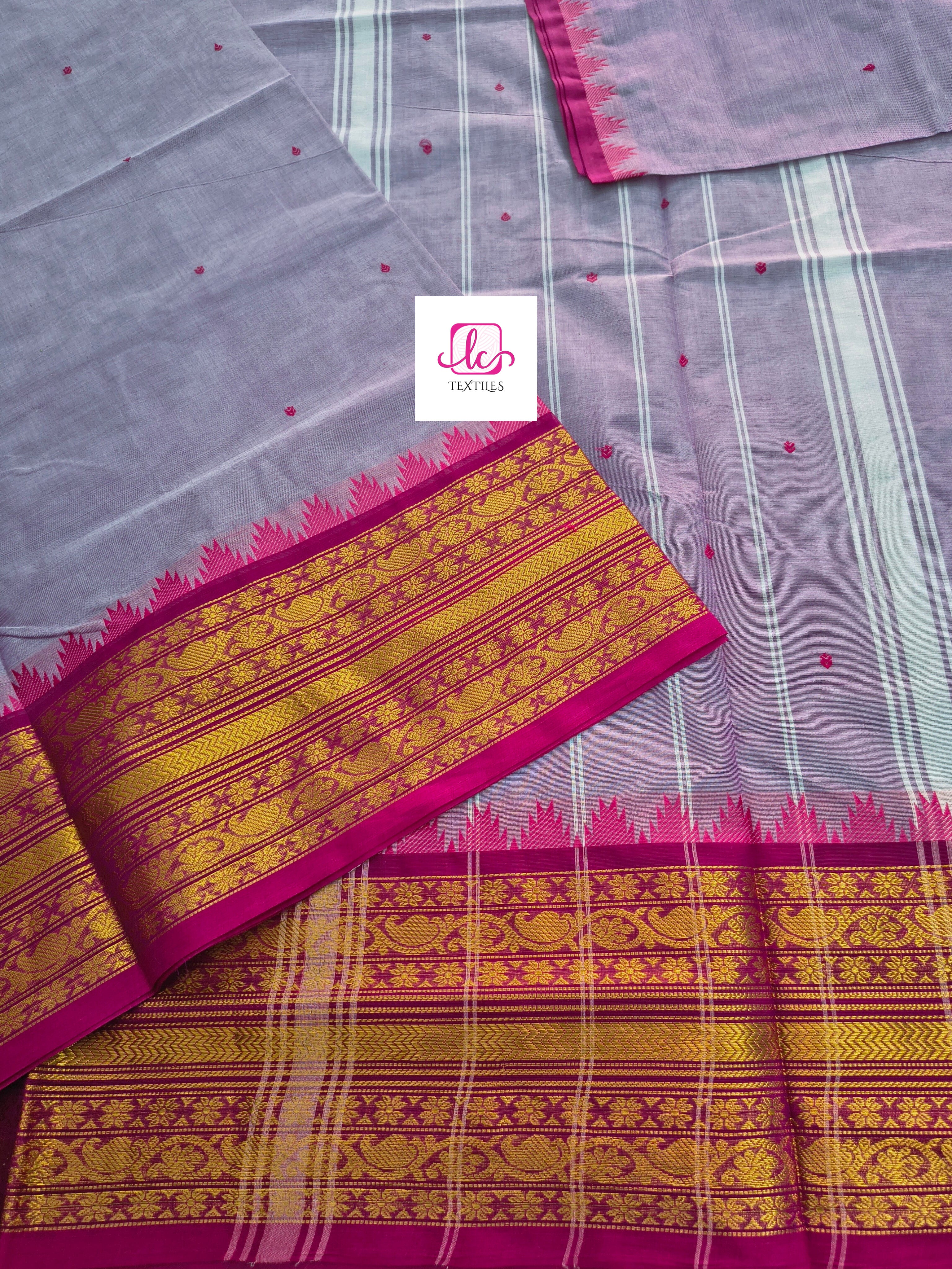 Kanchi Cotton Festival Fusion Pastel pink