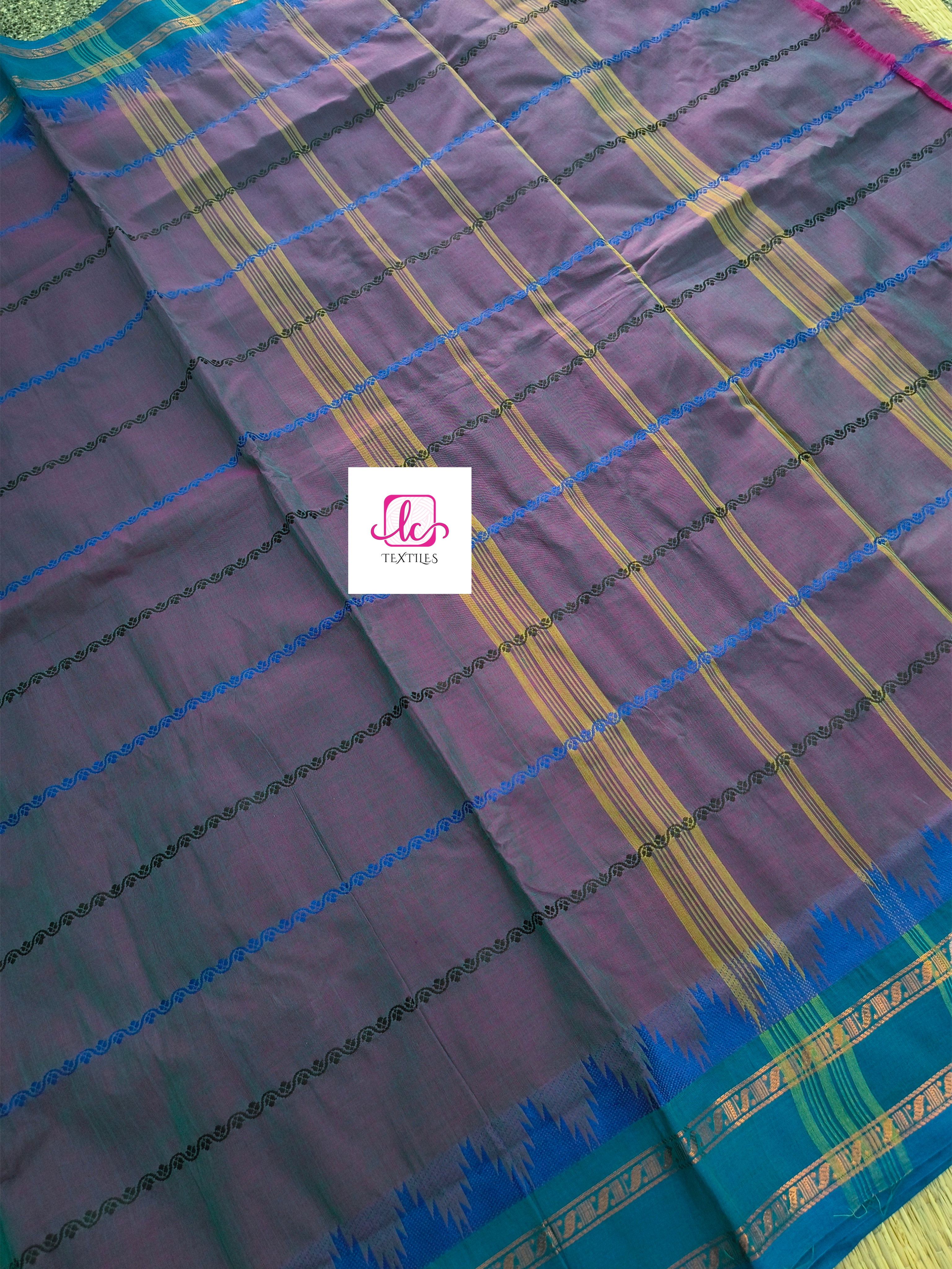 Kanchi Cotton Festival Fusion Pink mixed rama green dual tone