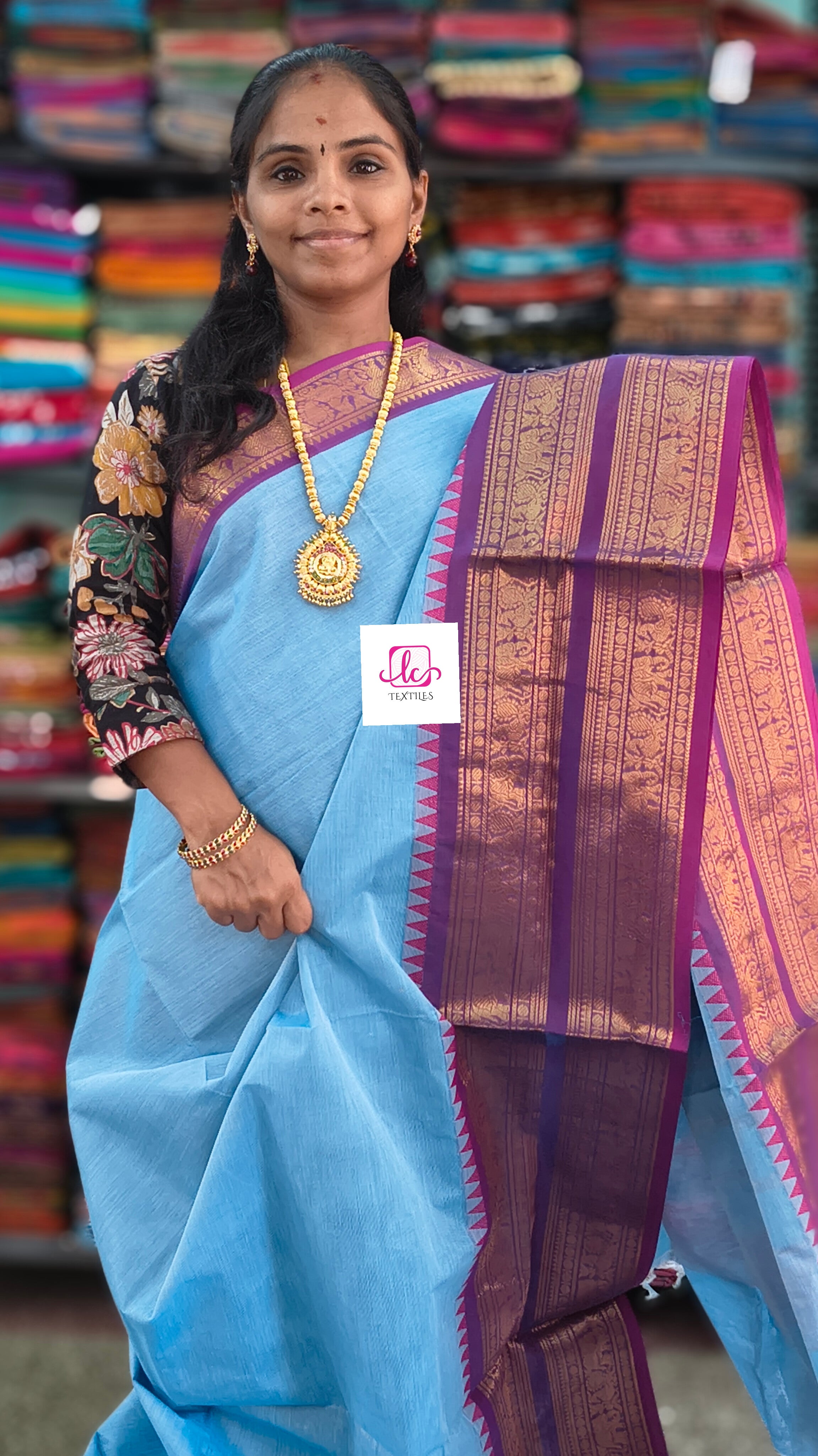 Kanchi Cotton Festival Fusion powder blue