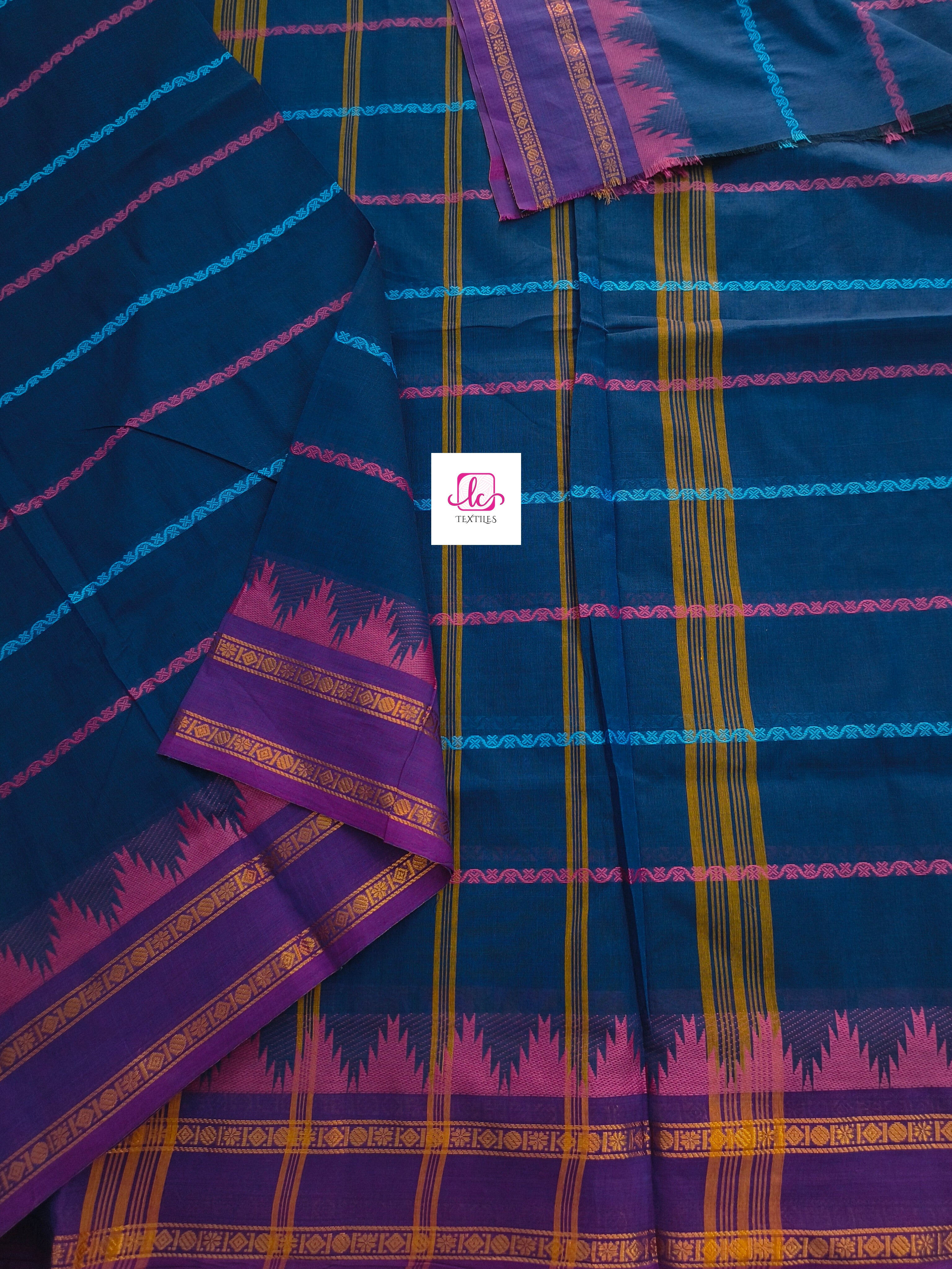 Kanchi Cotton Festival Fusion Navy blue