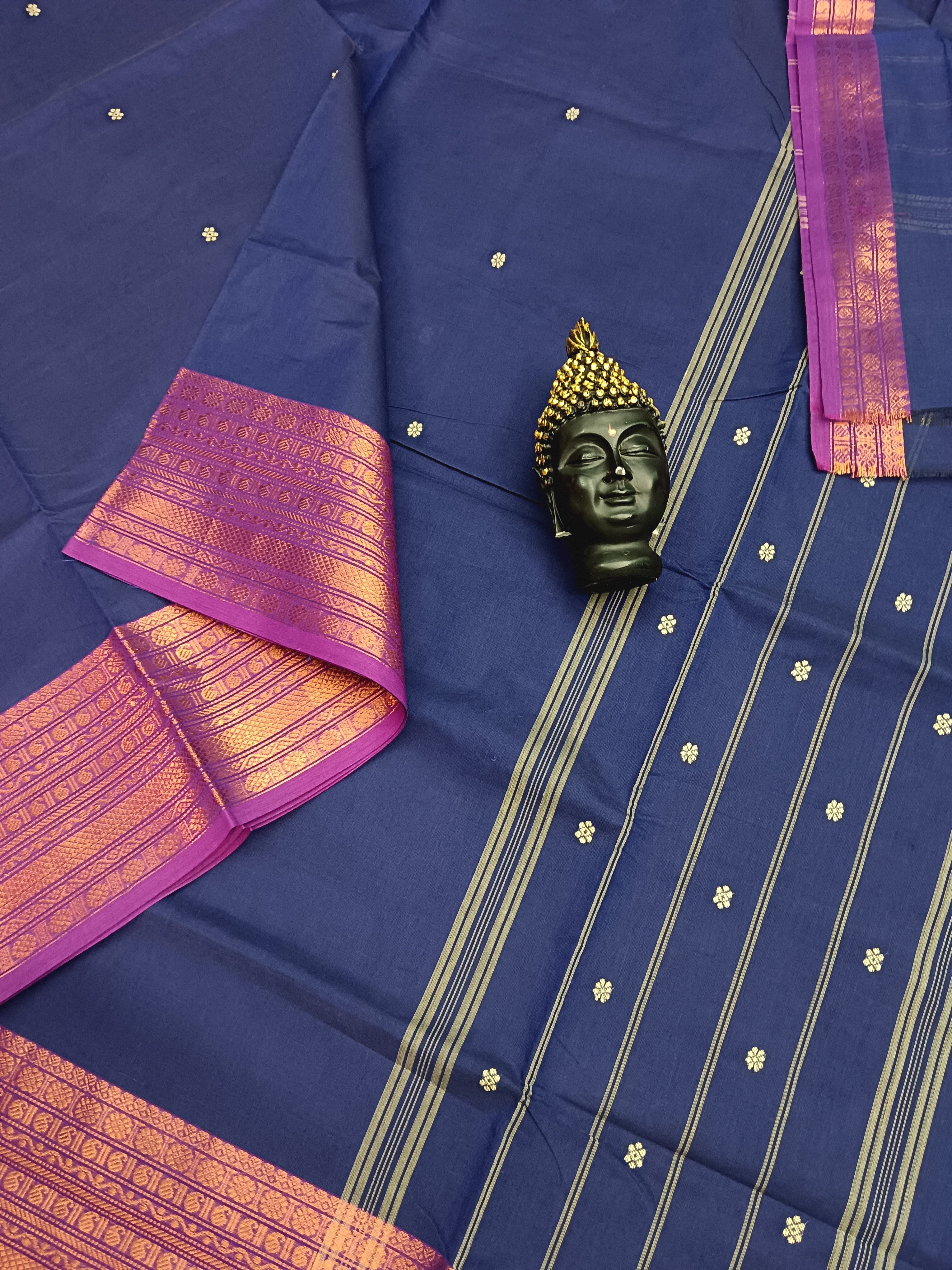 Kanchi Cotton Festival Fusion Royal Blue