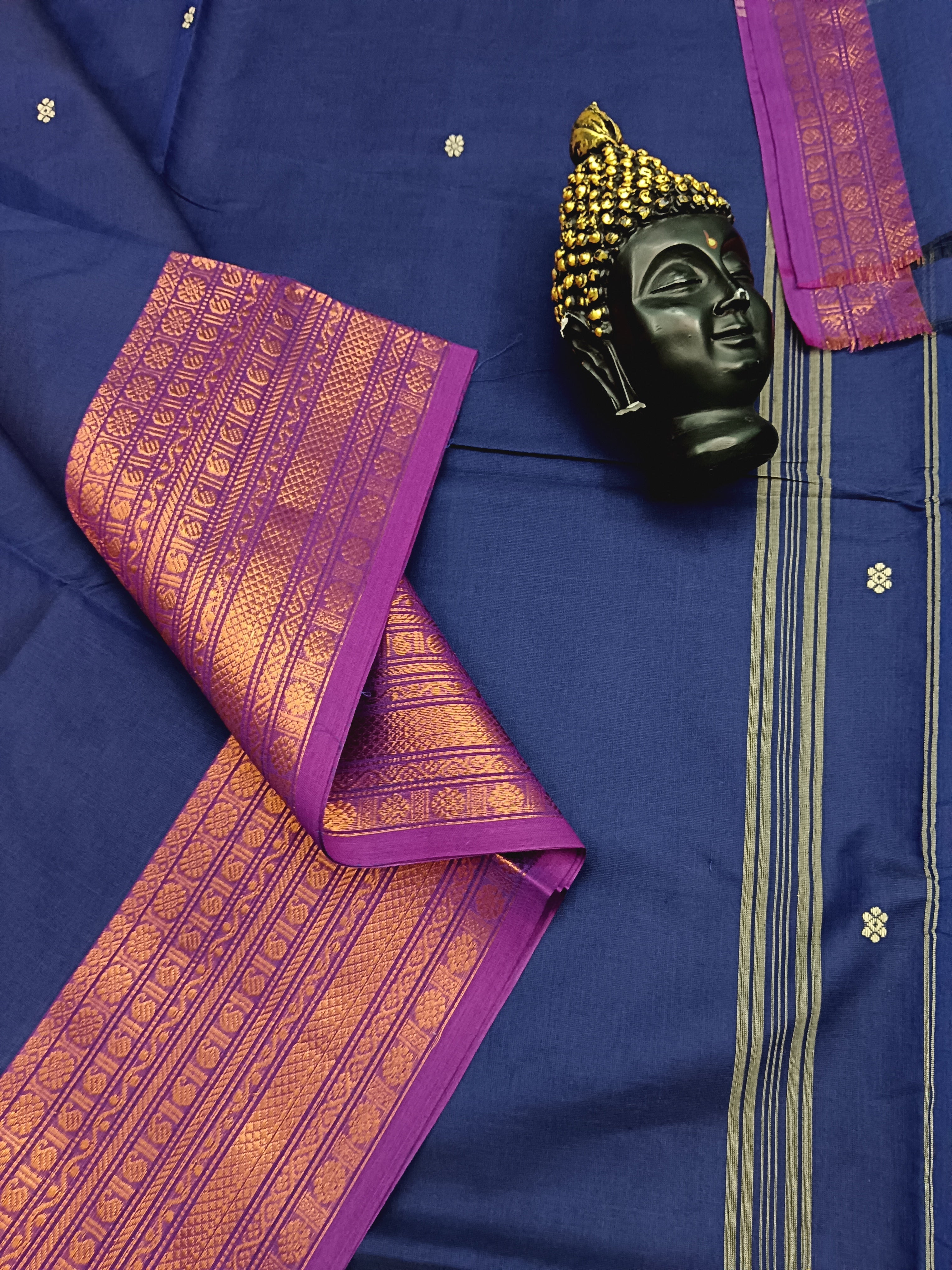 Kanchi Cotton Festival Fusion Royal Blue