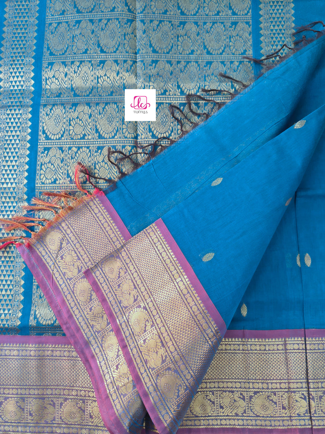 Kanchi Cotton Festival Fusion peacock blue