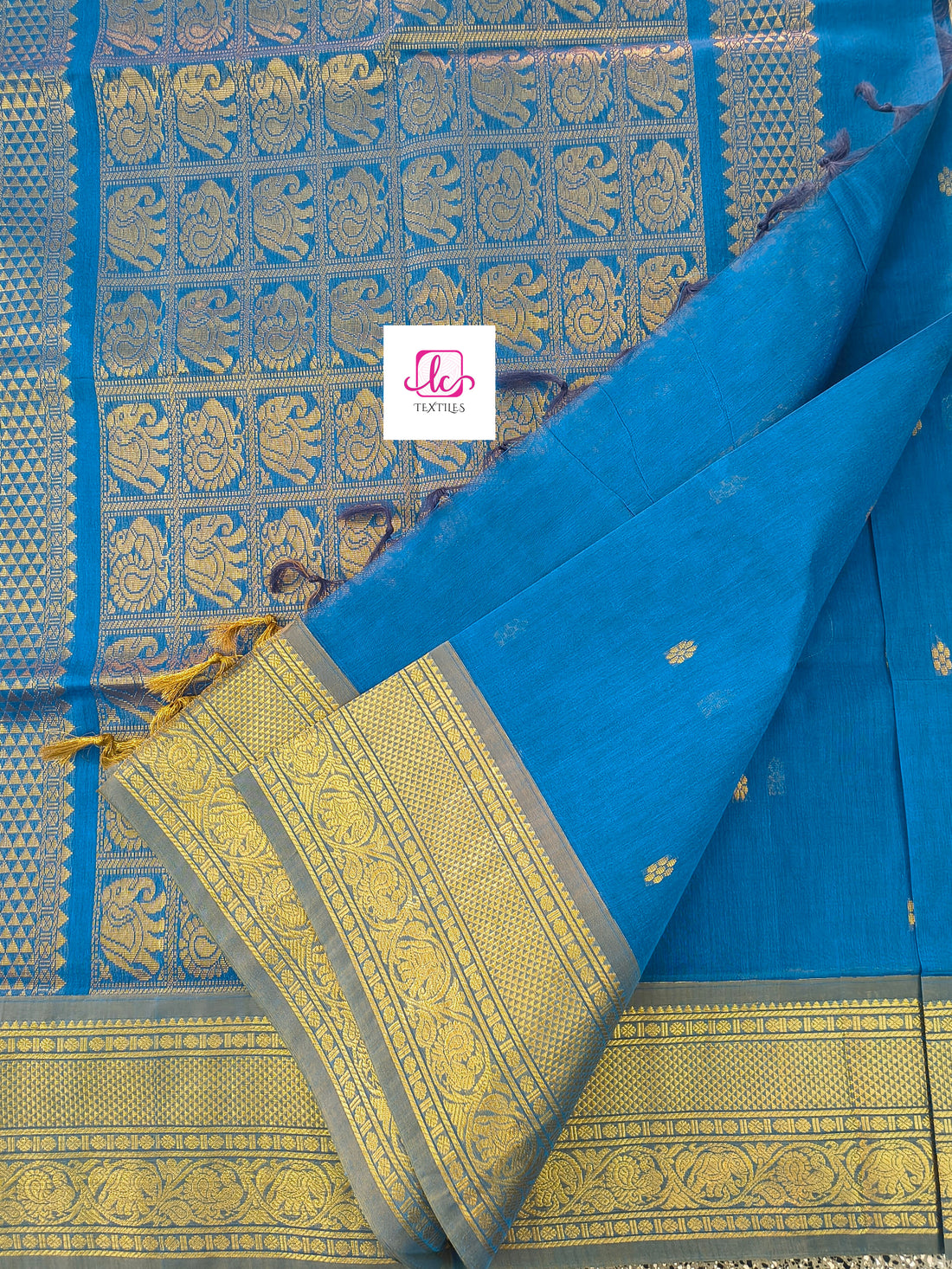 Kanchi Cotton Festival Fusion peacock blue