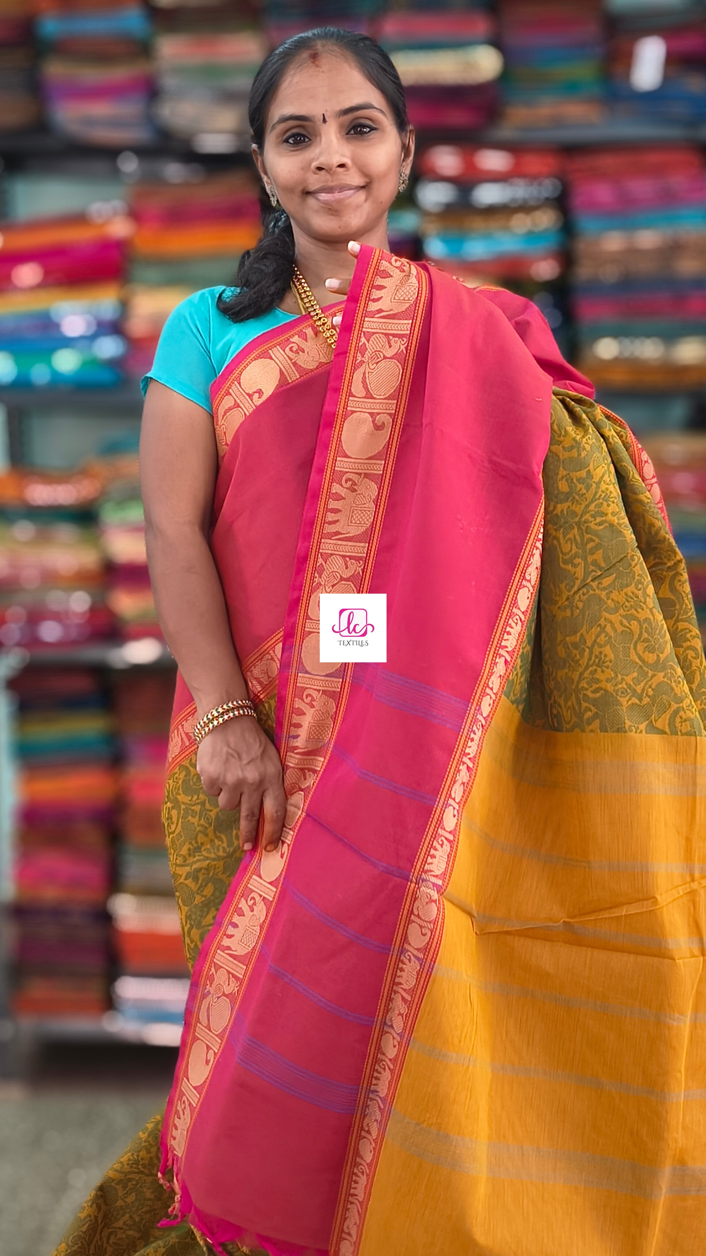 Kanchi Cotton Festival Fusion yellow
