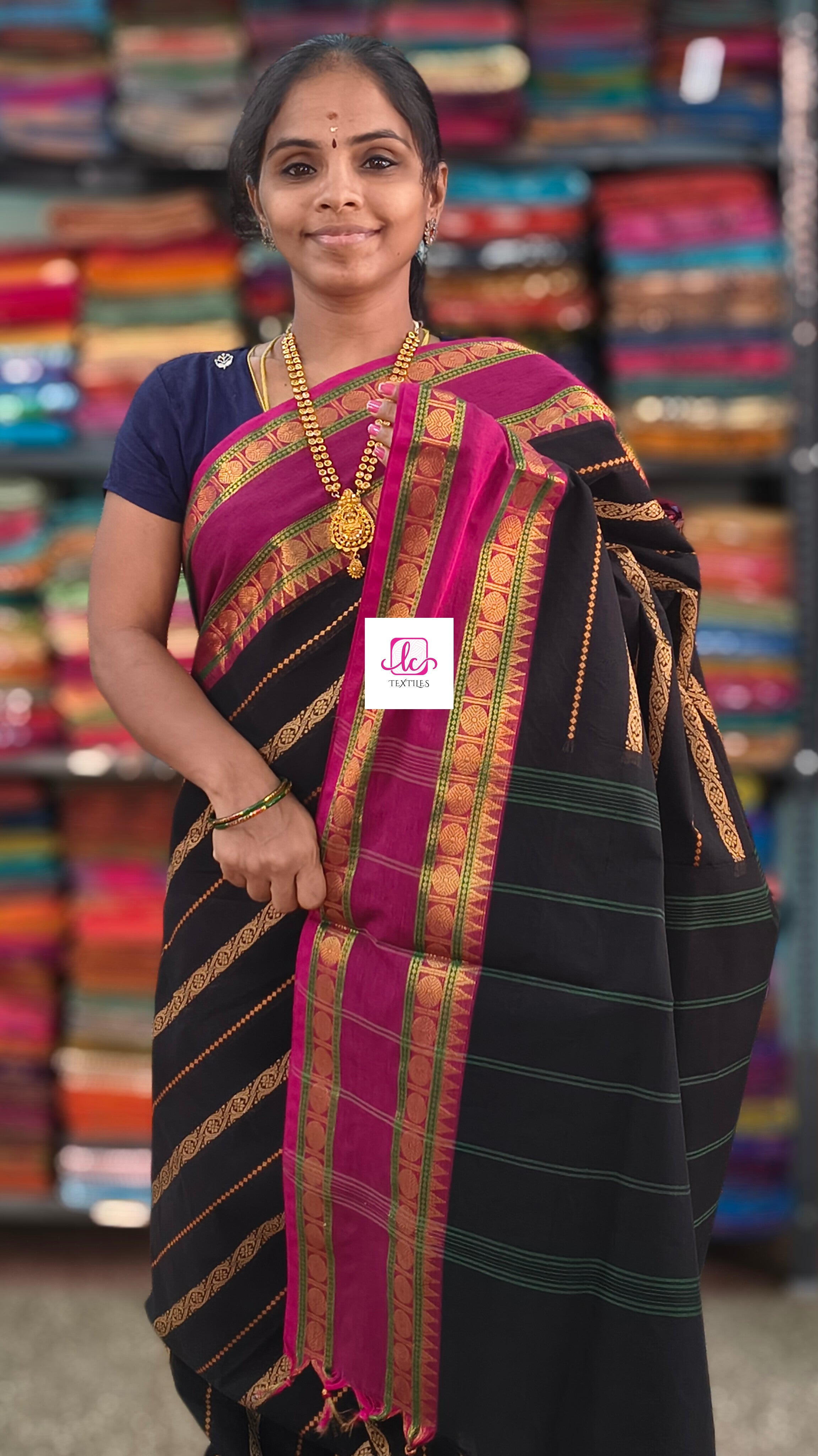 Kanchi Cotton Festival Fusion Black