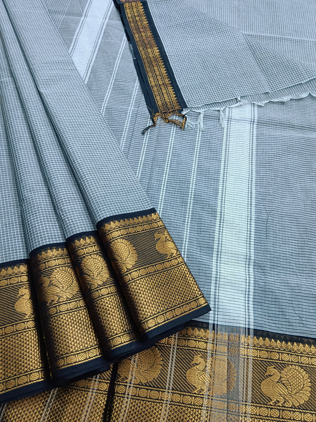 Kandangi Korvai Checks Grey