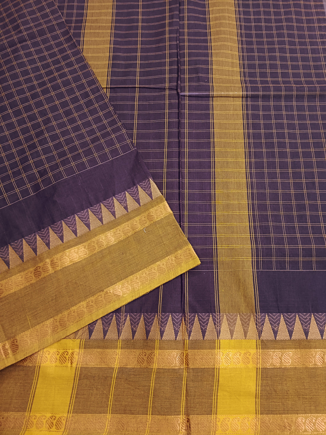Kandangi Korvai Checks maroon mixed brown