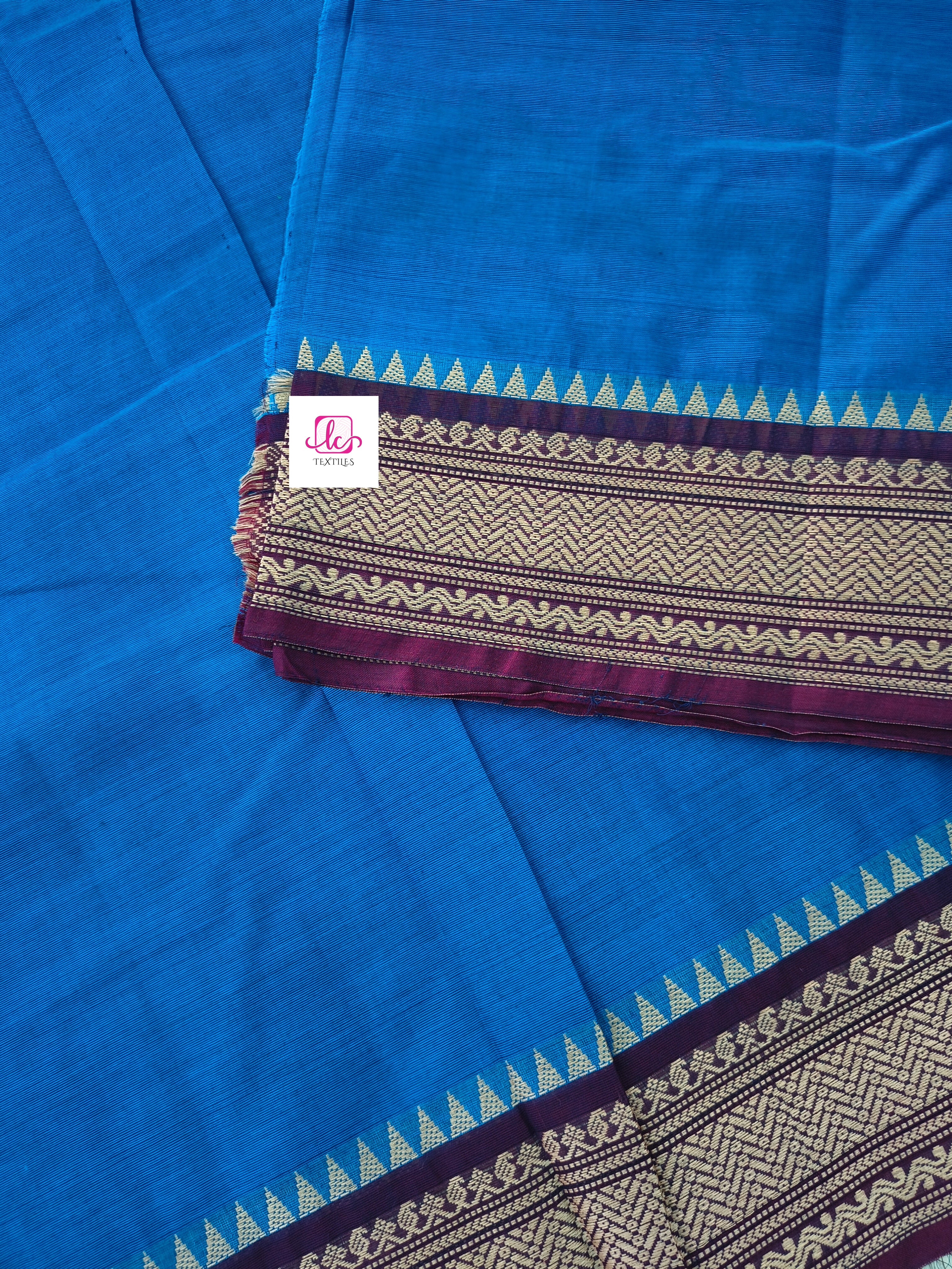 Madisar chettinad cotton Dark sky blue