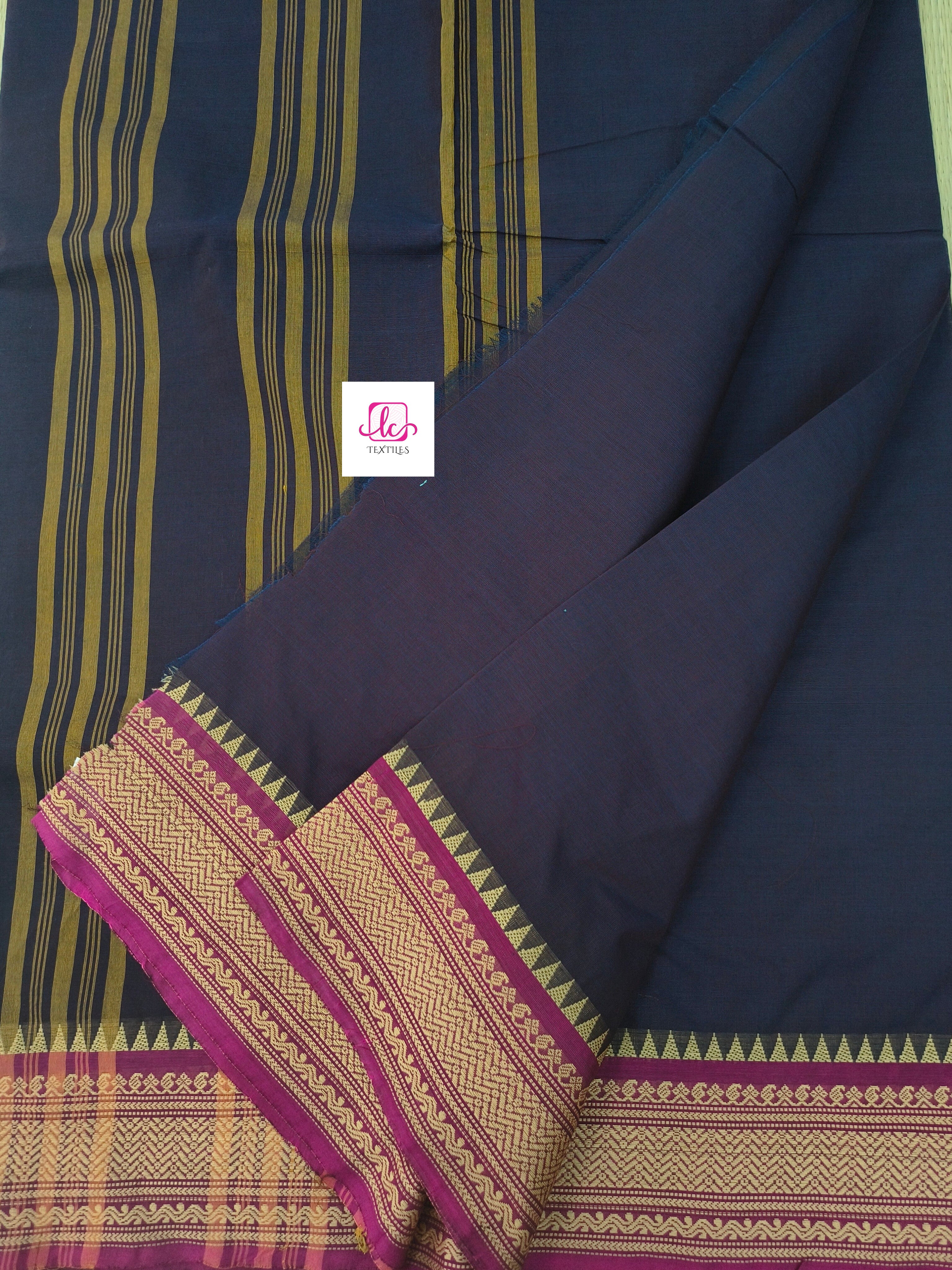 Madisar chettinad cotton Blue mixed brown