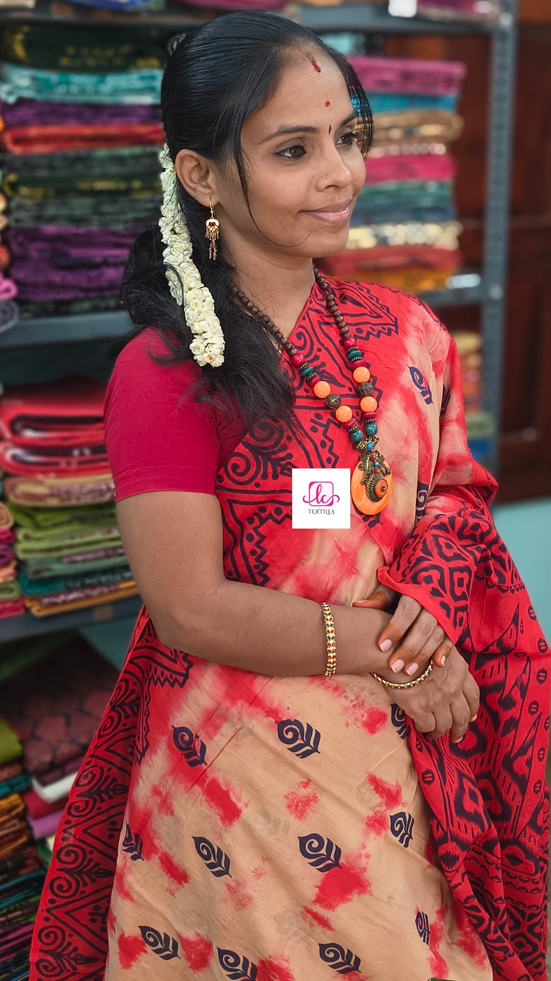 Madurai Sungudi Cotton Soft cotton Sand Beige