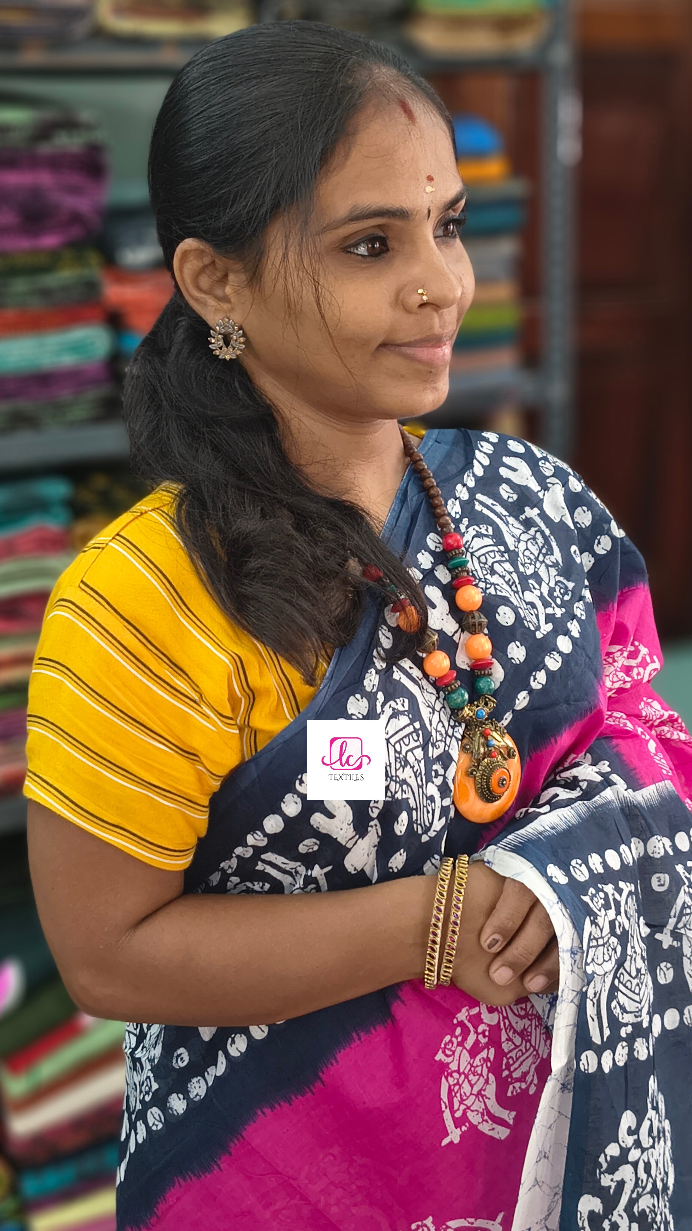 Mul Mul cotton saree Rose